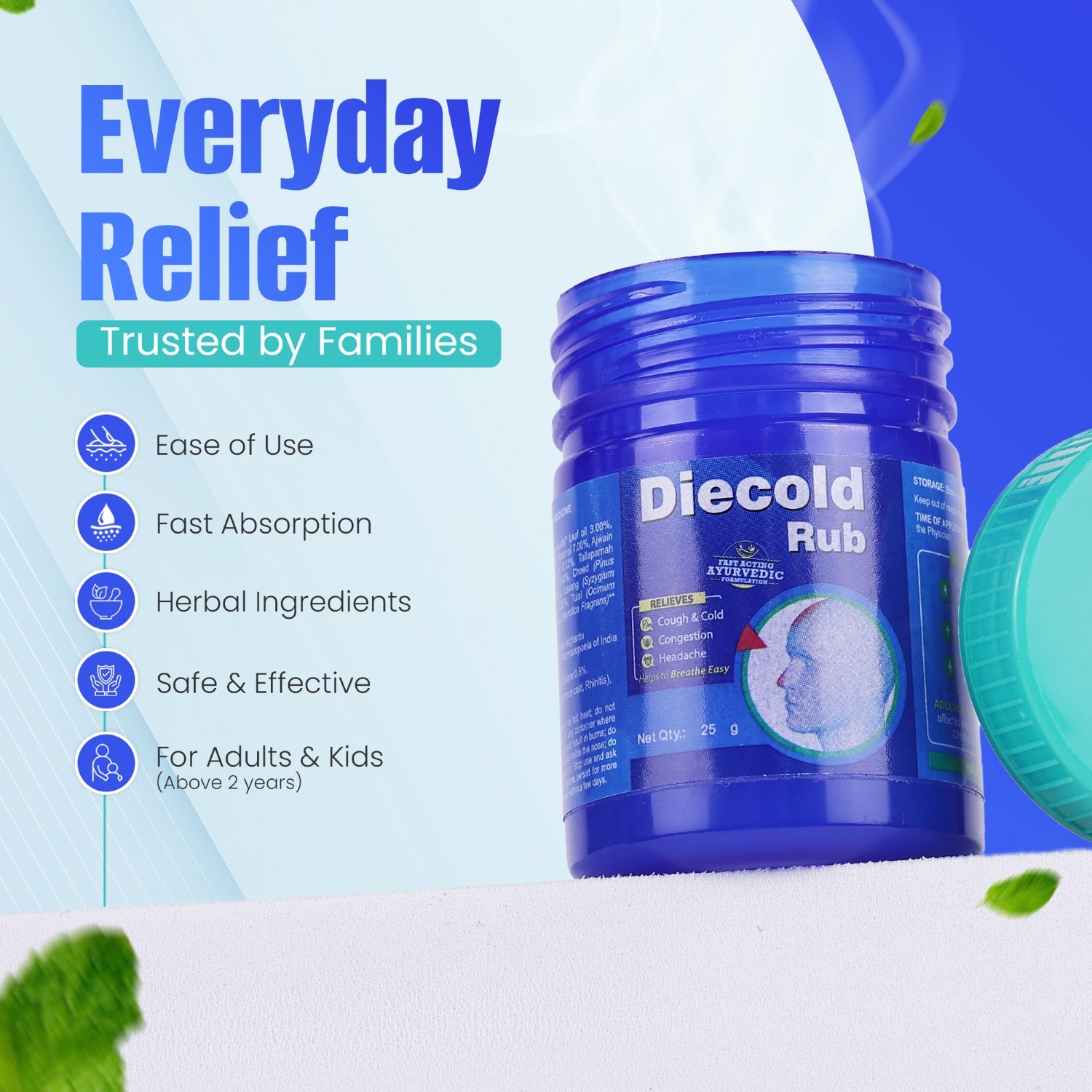 Diecold Rub for Headache everyday relief benefits