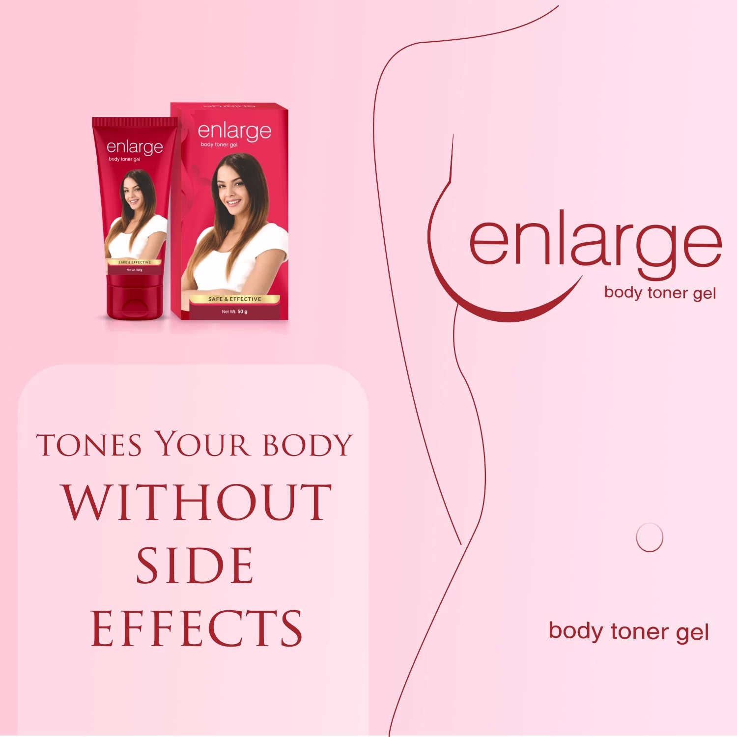 Enlarge Body Toner Gel for Increase Breast Size comes without side effects