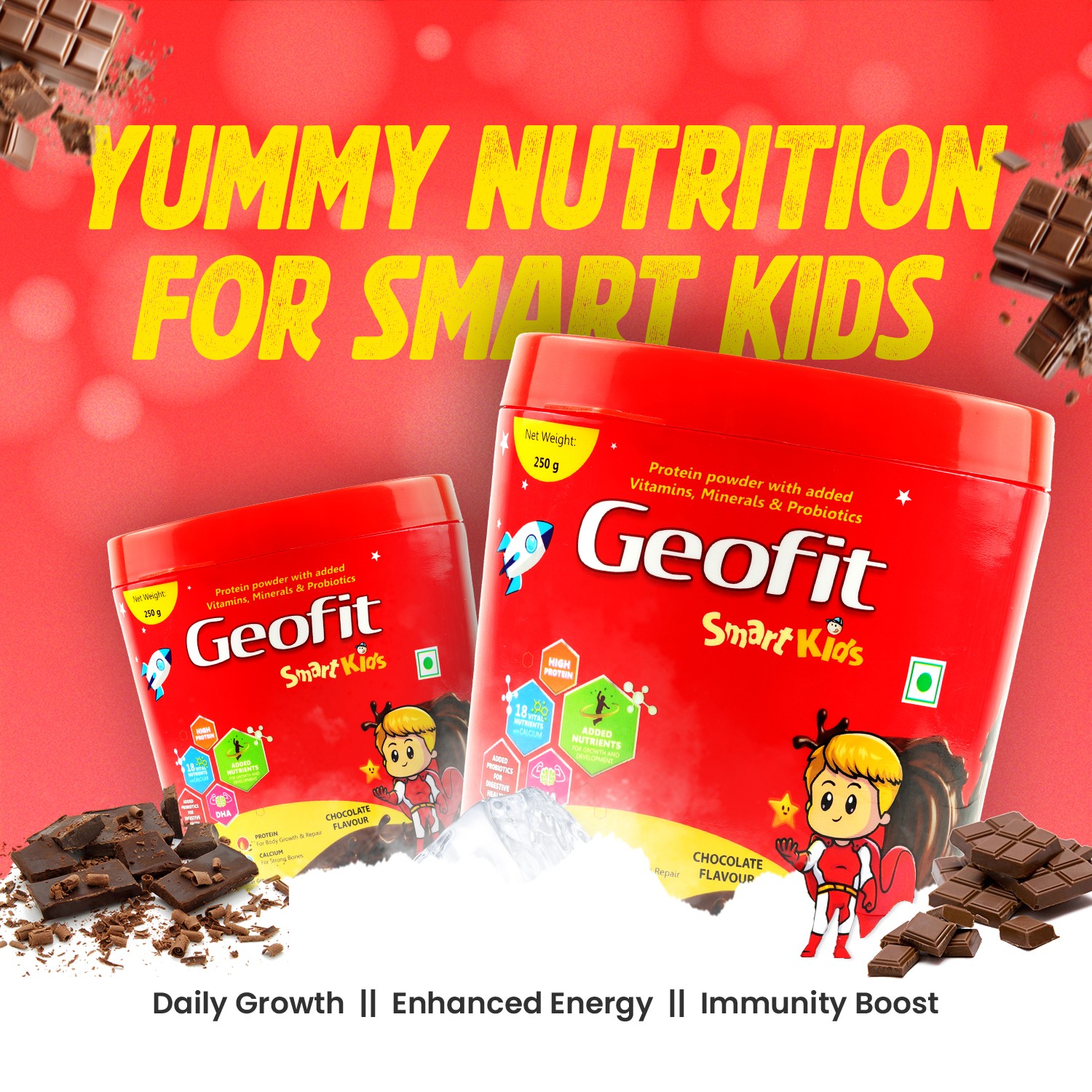 Geofit Chocolate Flavor Kids Protein Powder yummy