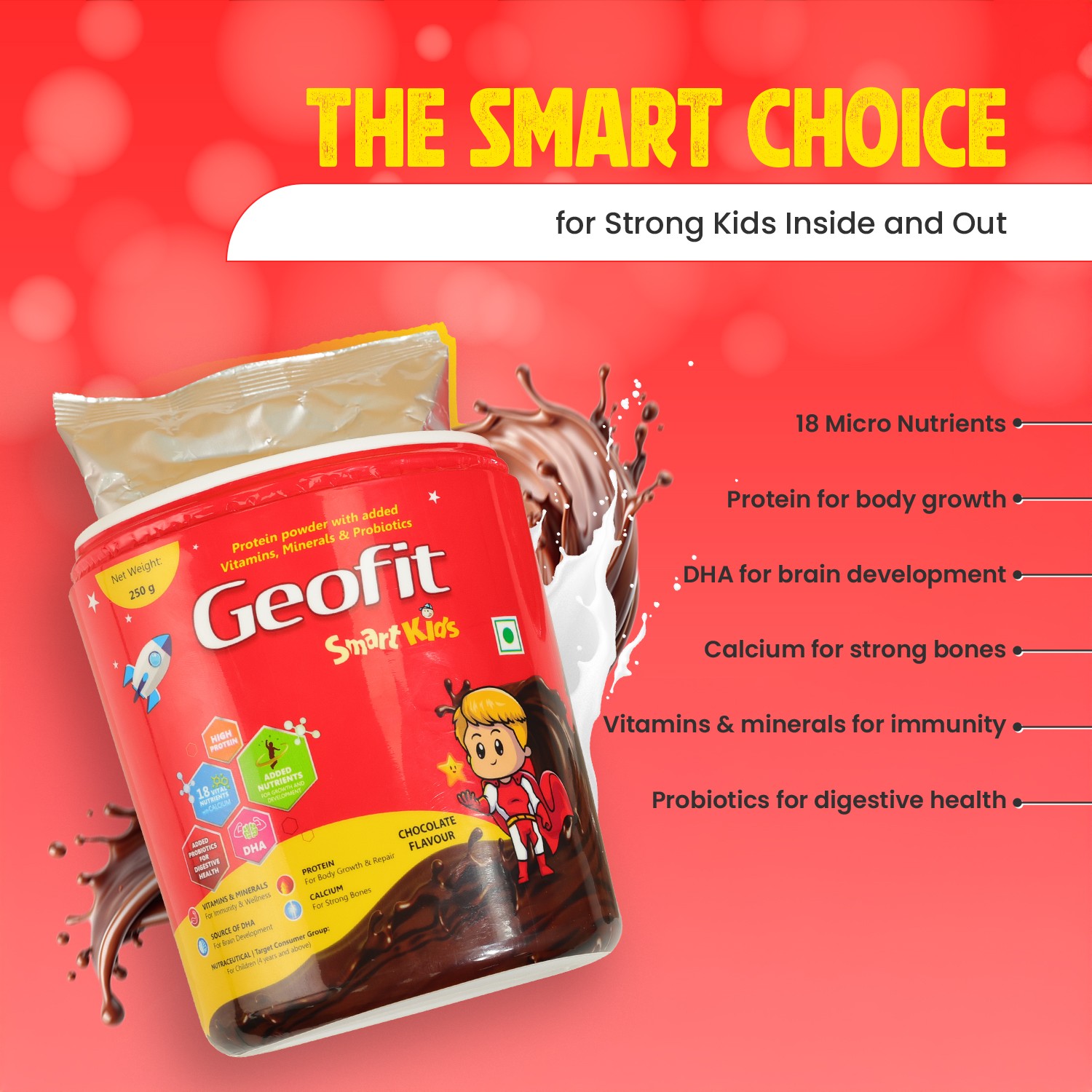 Geofit Chocolate Flavor Kids Protein Powder ingredients
