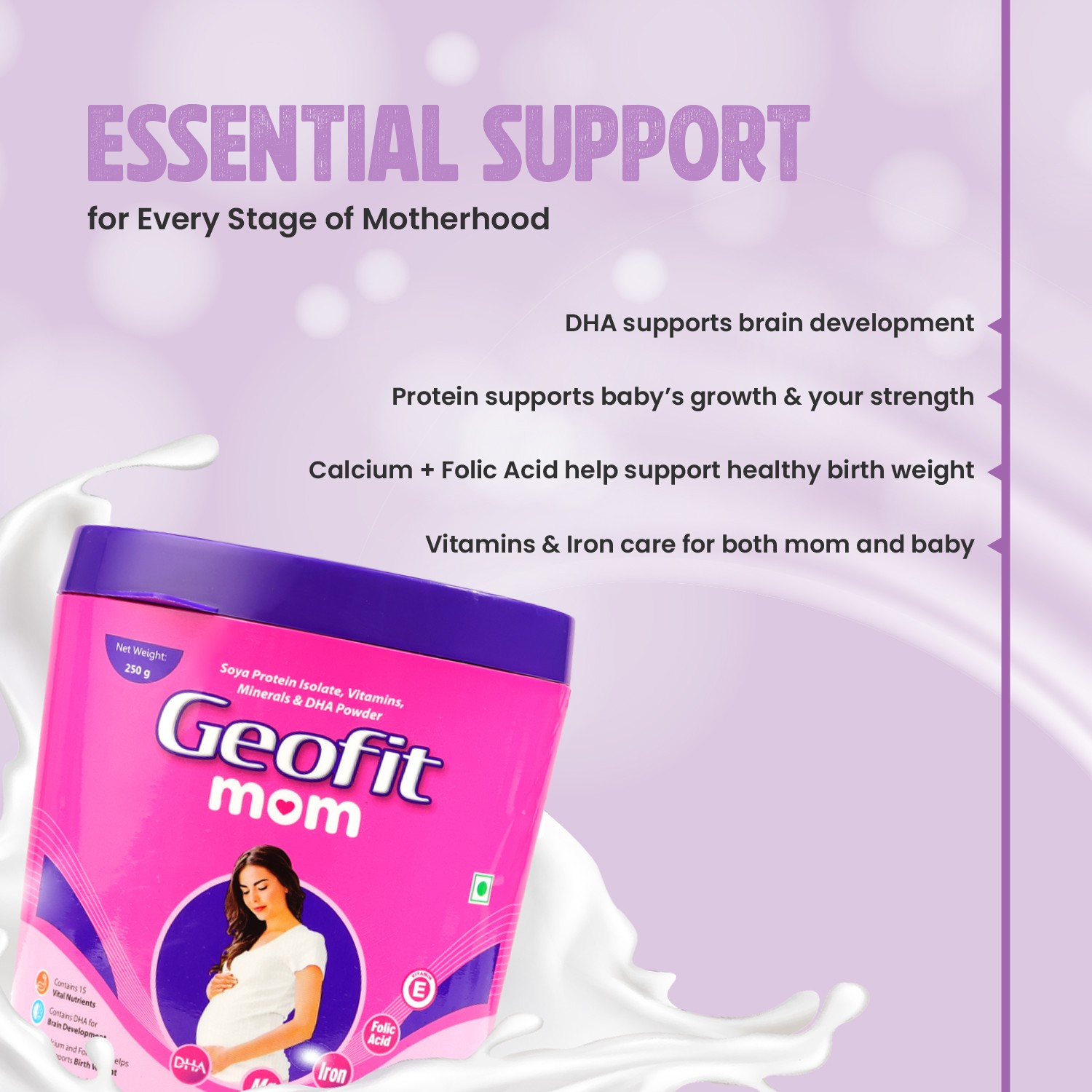 Geofit Vanilla Flavoured Mom Protein Powder benefits