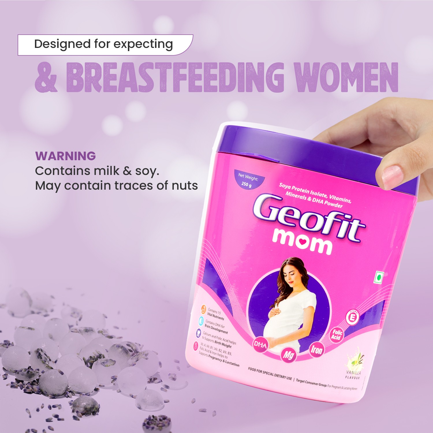 Geofit Vanilla Flavoured Mom Protein Powder for breastfeeding women