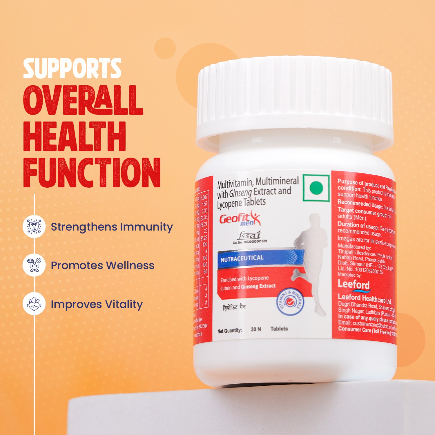 Geofit Multivitamin Tablet for Men benefits