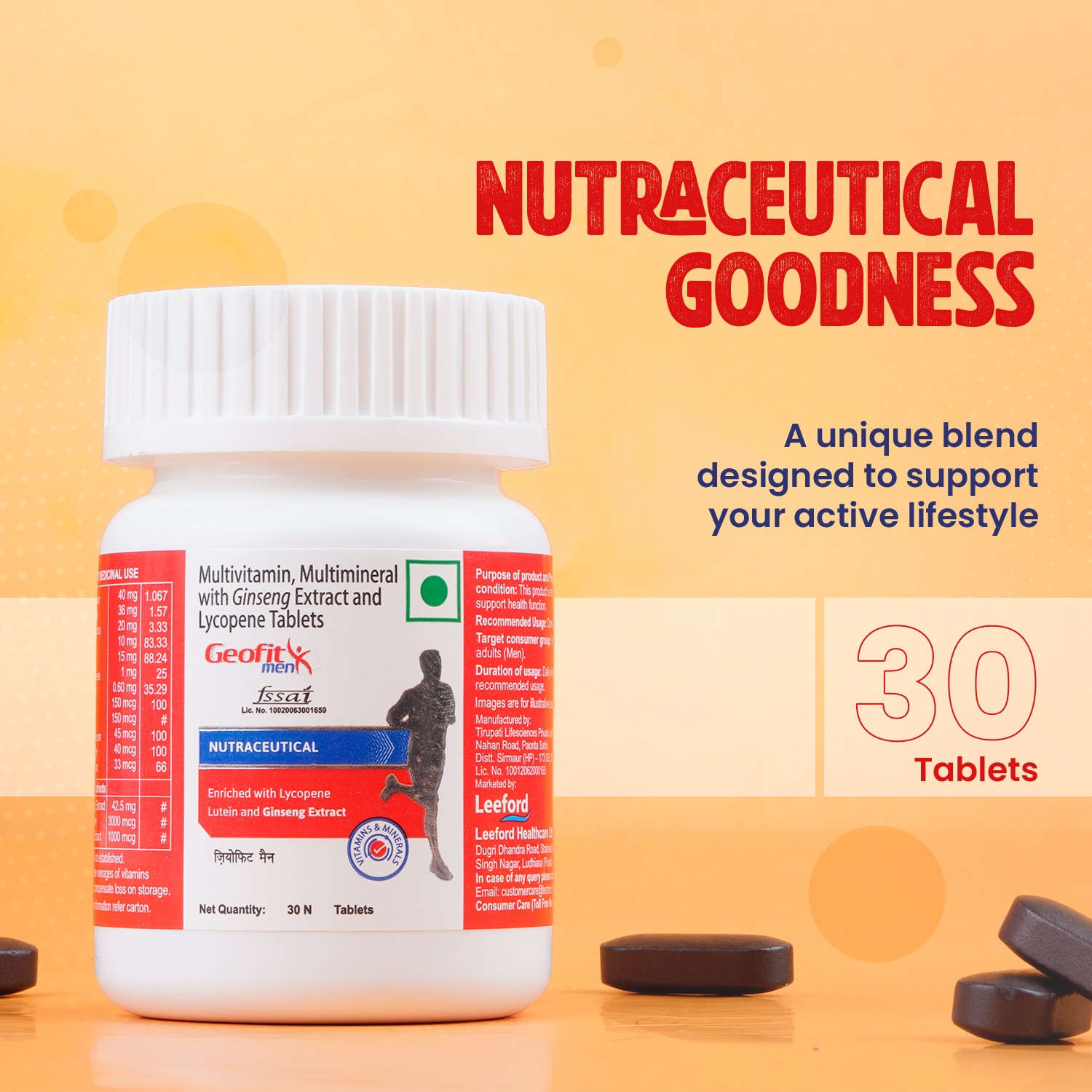 Geofit Multivitamin Tablet for Men for active lifestyle