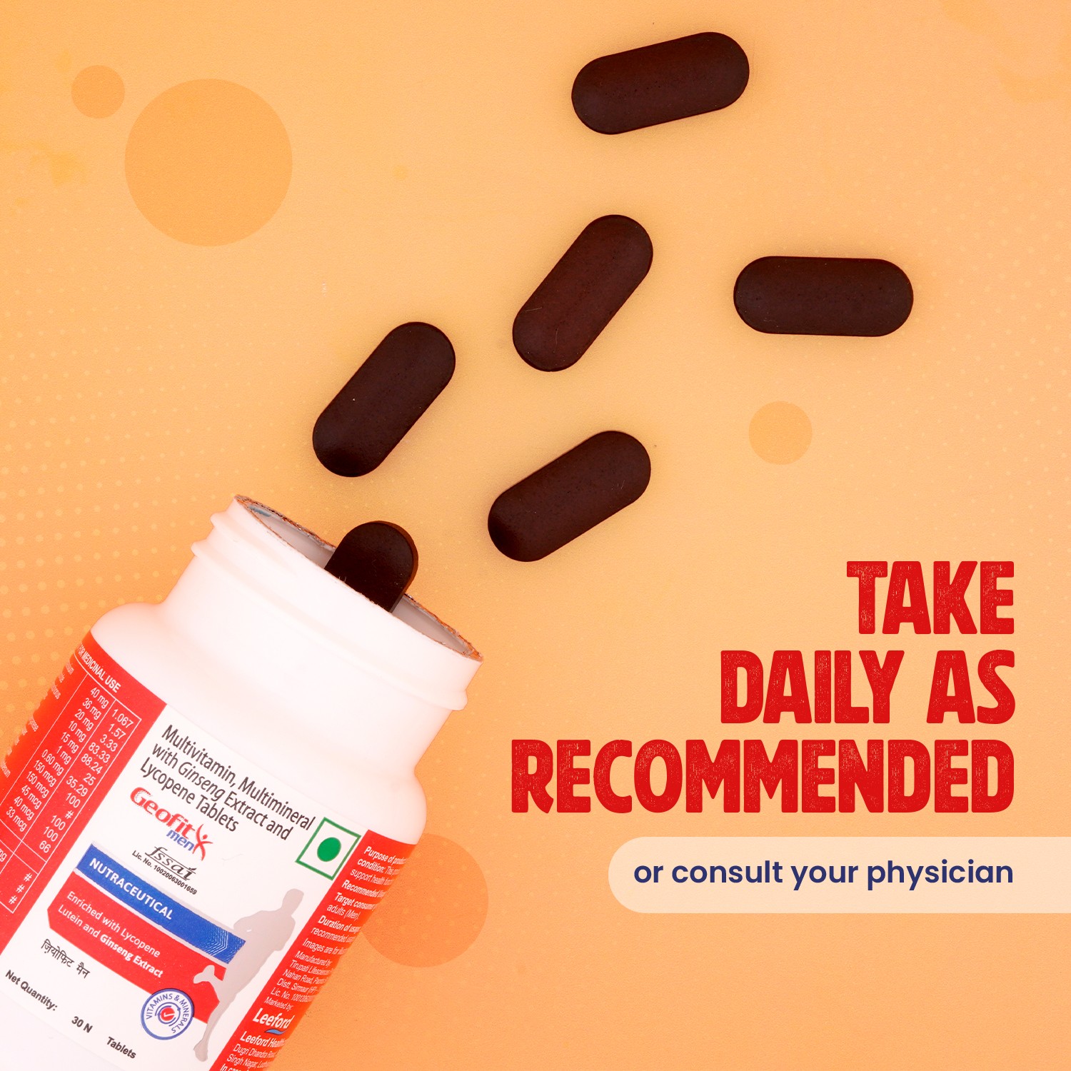 Geofit Multivitamin Tablet for Men how to use