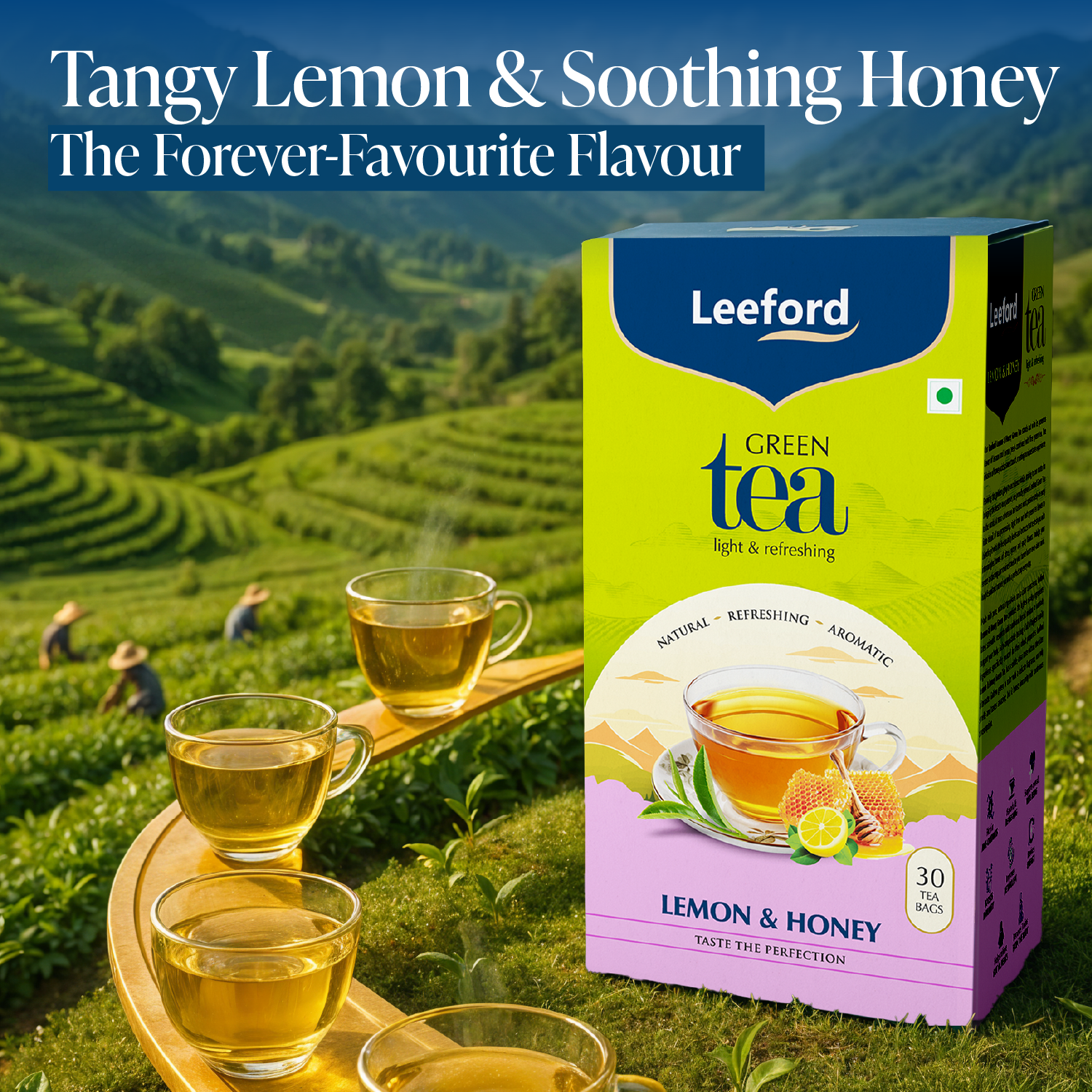 Leeford Green tea with tangy lemon and soothing honey