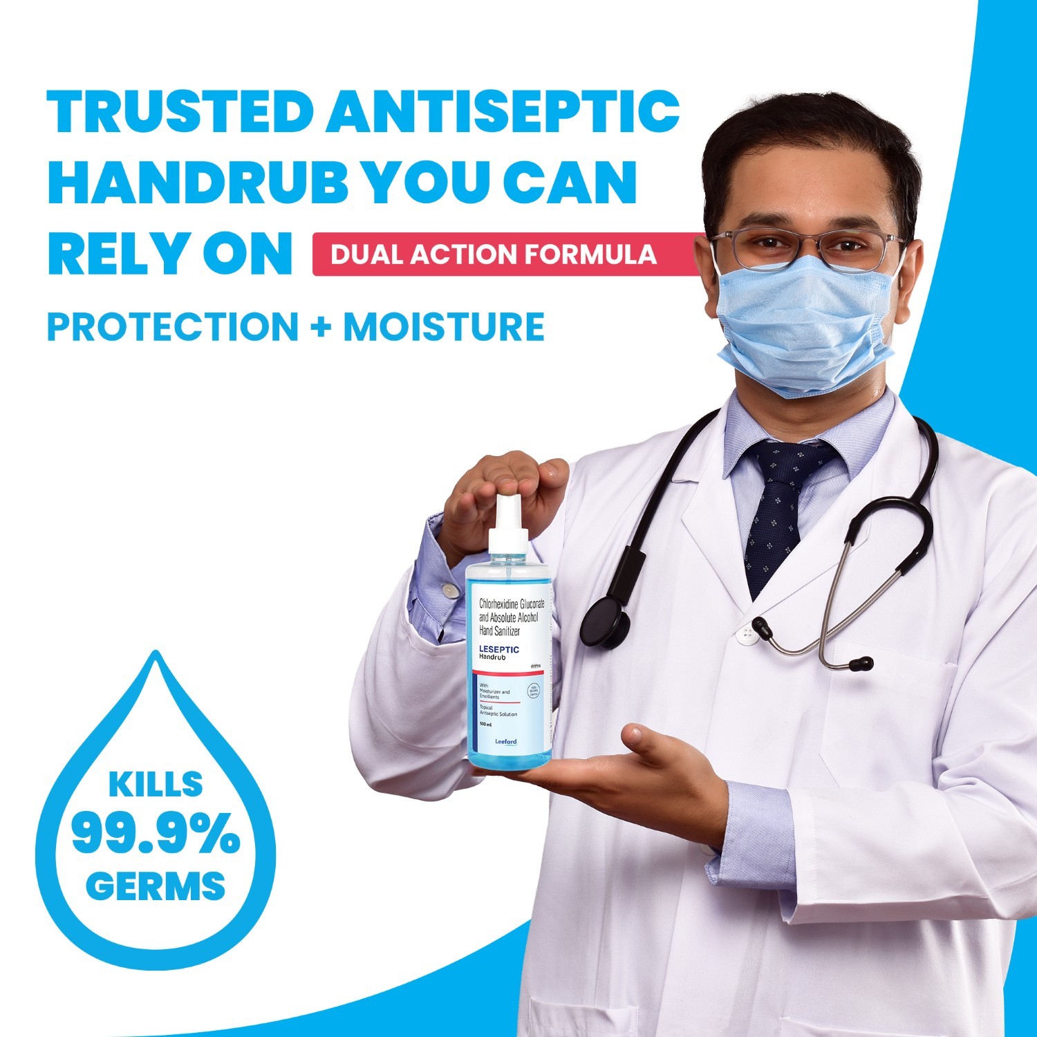 Leseptic handrub germ protection