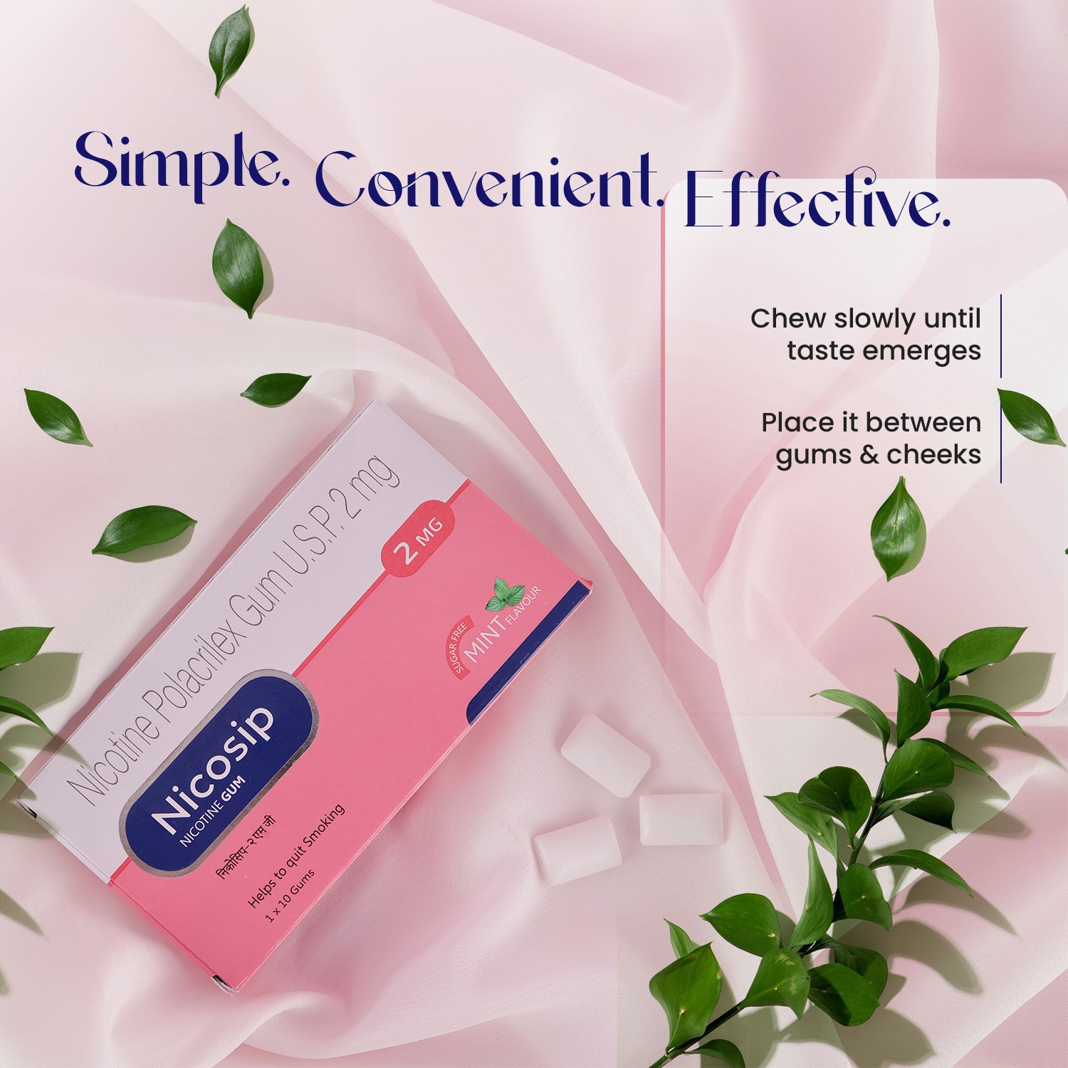 Nicosip Gum 2mg For Quit Smoking