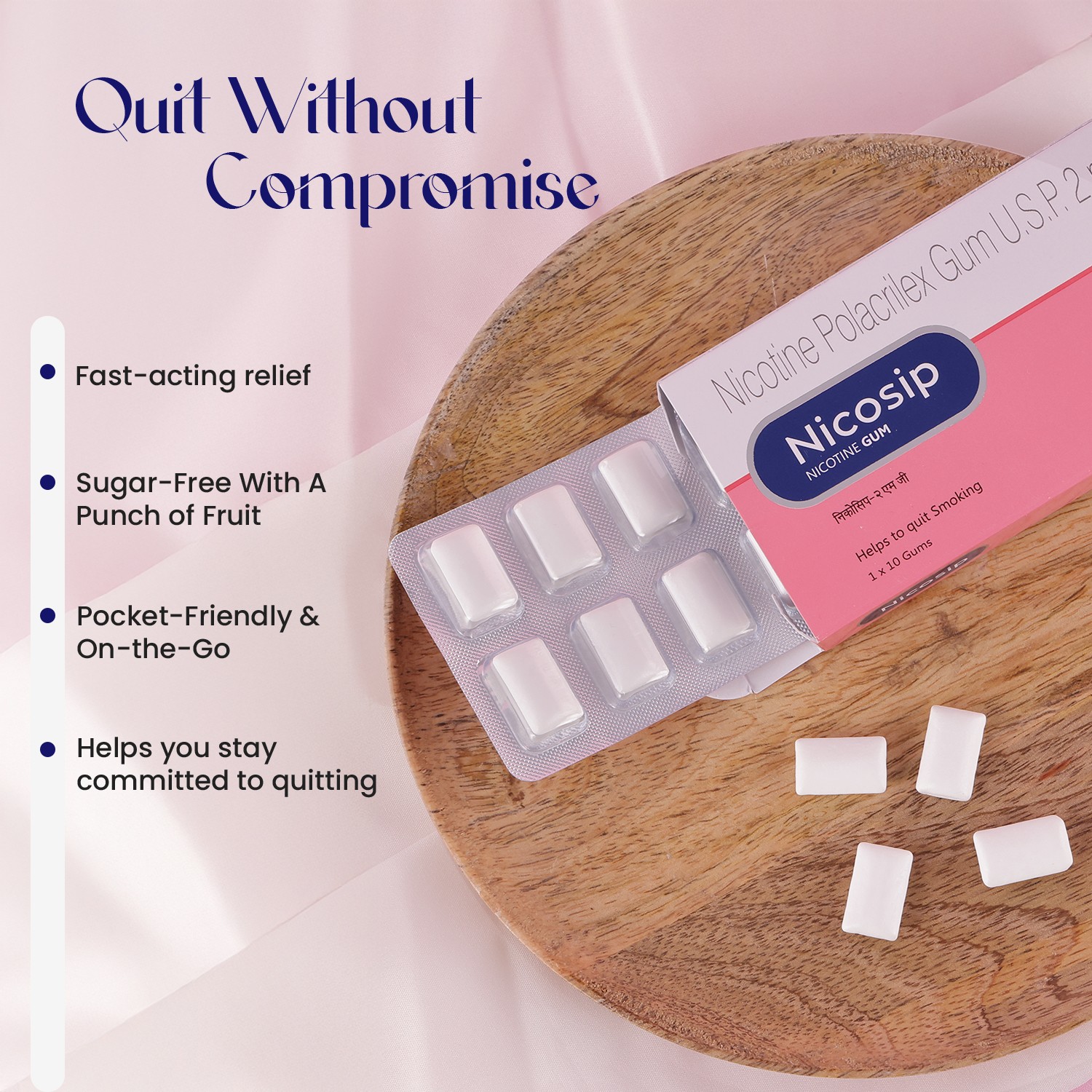 Nicosip Gum 2mg For Quit Smoking