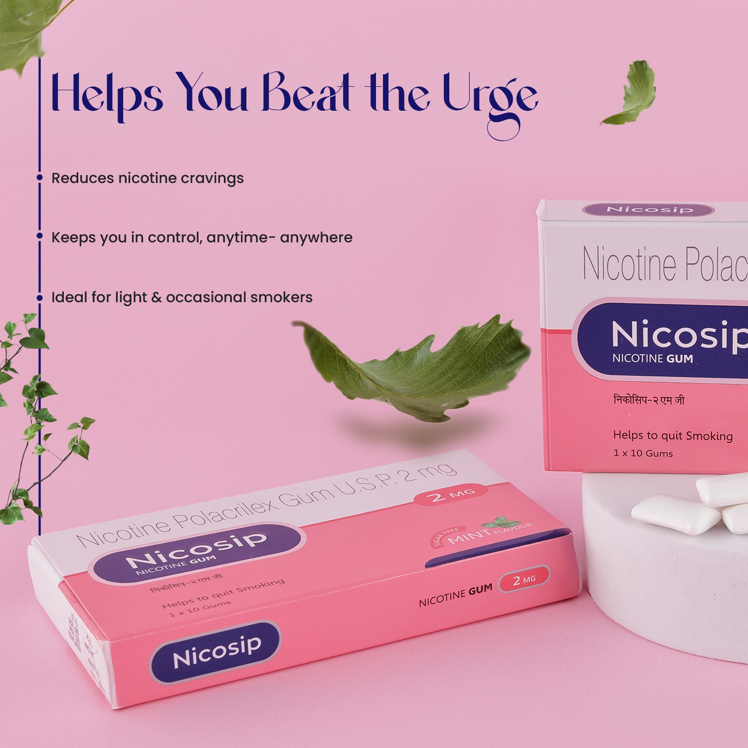 Nicosip Gum 2mg For Quit Smoking