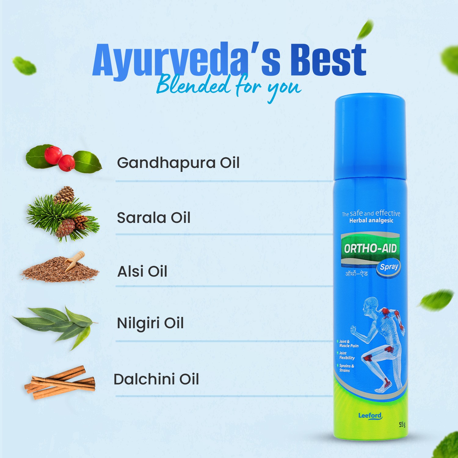 ayurvedic benefits of Leeford Ortho Aid Ayurvedic Spray  Ingredients