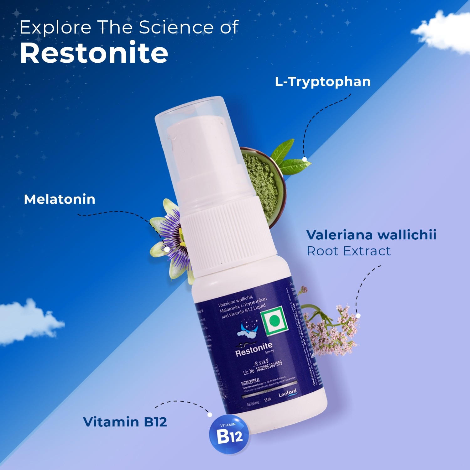 Restonite Melatonin Sleep Spray ingredients