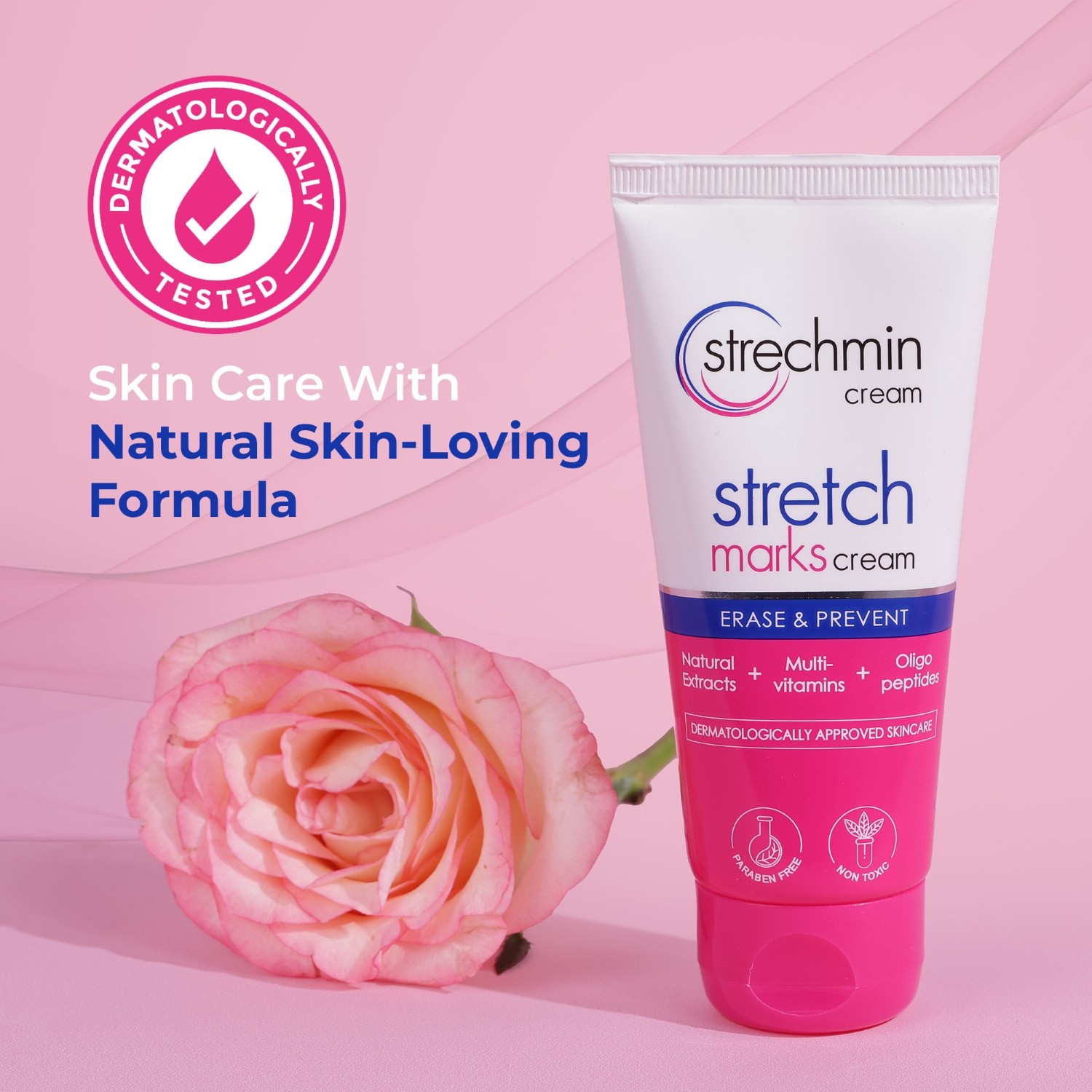 Strechmin Stretch Marks Removal Cream made with a natural fourmla