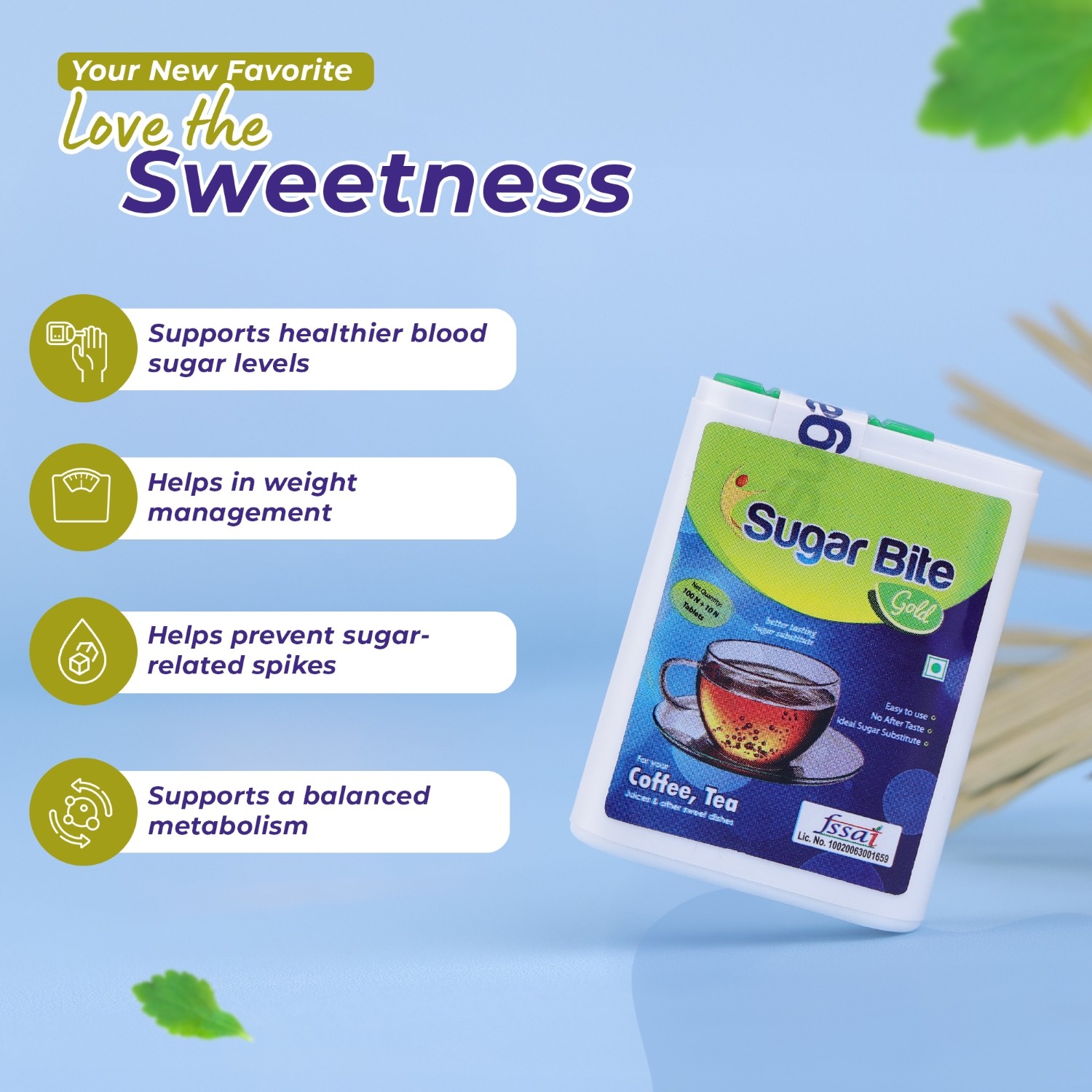Sugar bite natura sweetener pellets key benefits