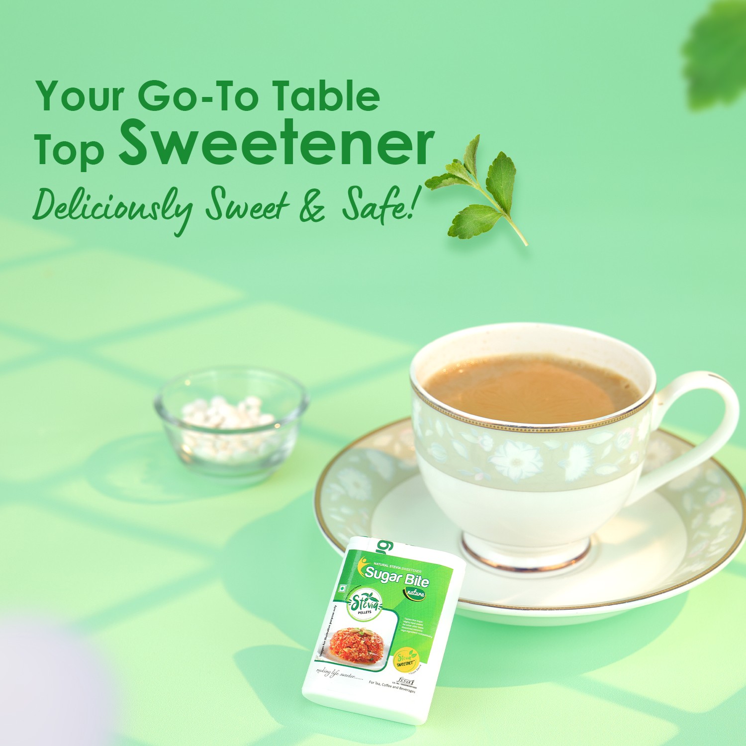 Sugar bite natura sweetener pellets sweetner