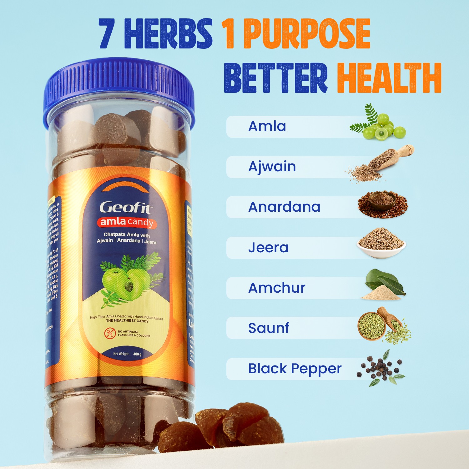 Geofit Chatpata Amla Candy seven herbs