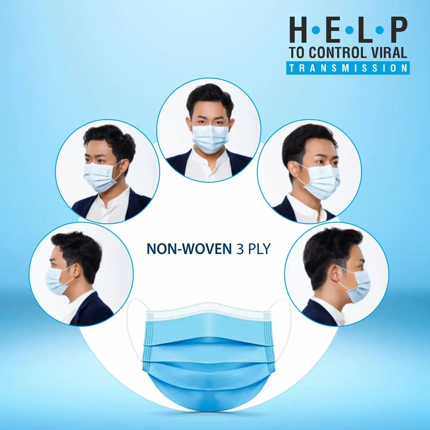 Leeford 3ply Non Woven Fabric Disposable Surgical Mask Help To Control Viral