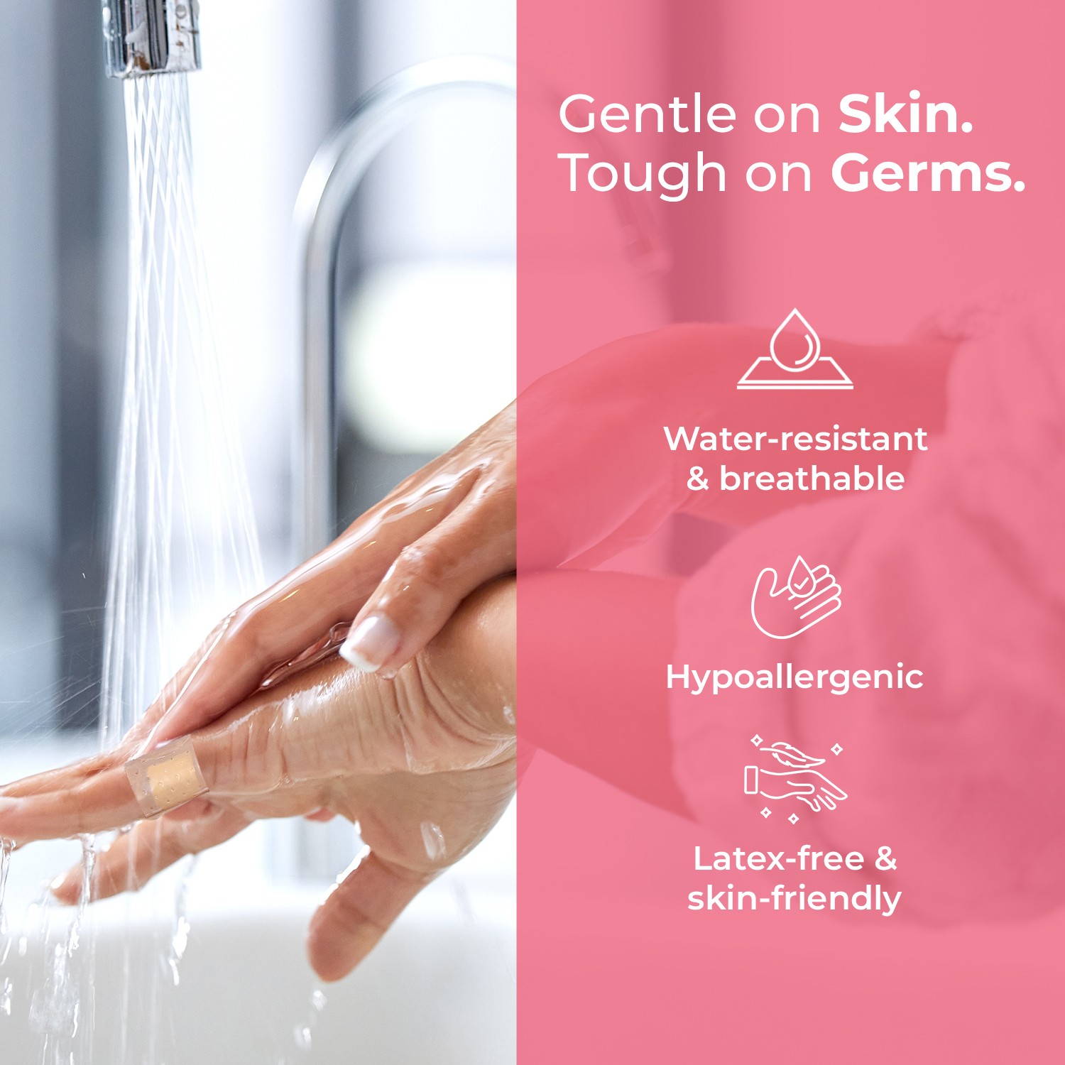 Leeford septiplast anti-bacterial bandage is gentle on skin tough on germs