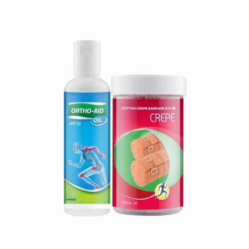 Ortho Aid Pain Relief Combo Oil and Crepe Bandage  Pack of 2