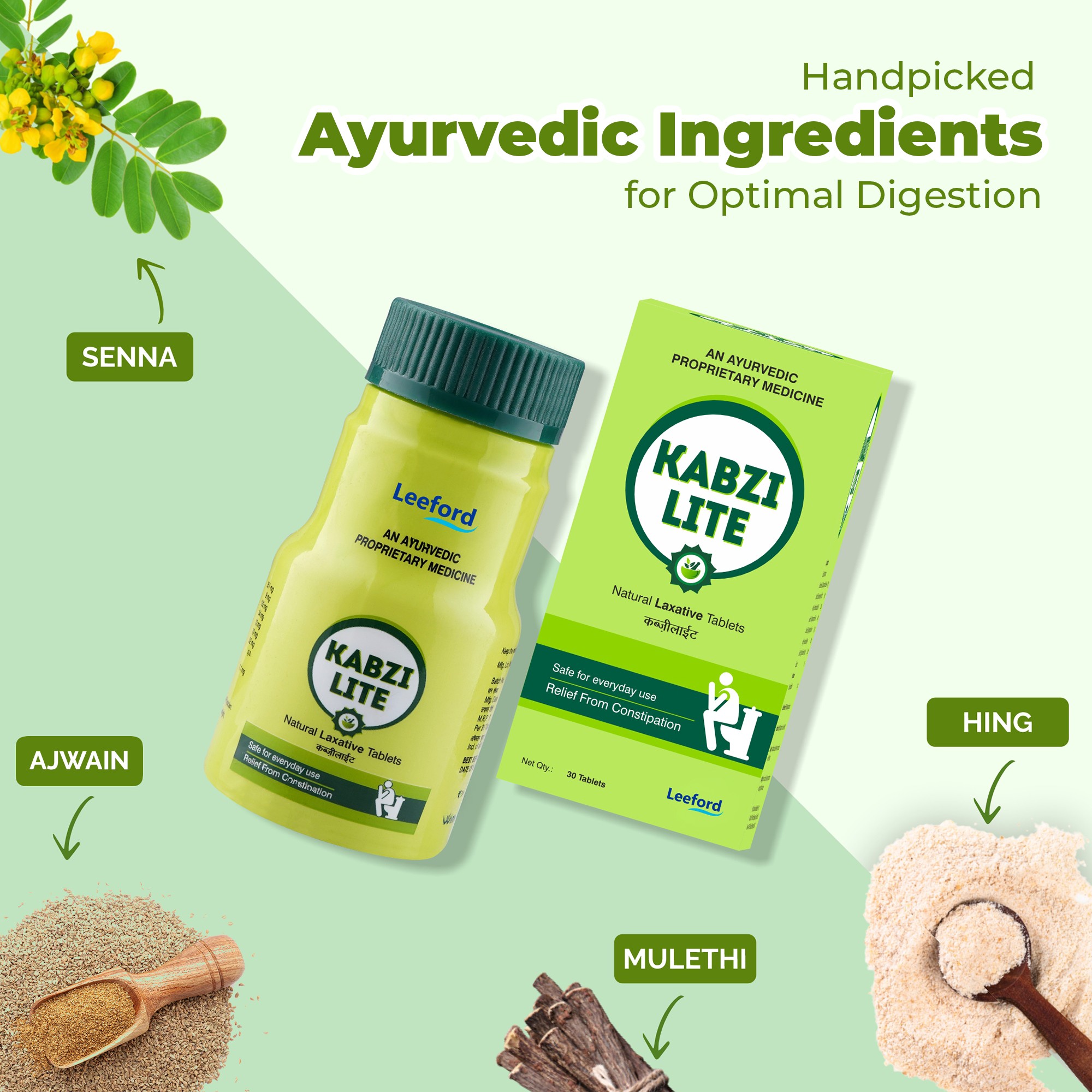 Kabzi Lite Laxative Tablets ayurvedic ingredients