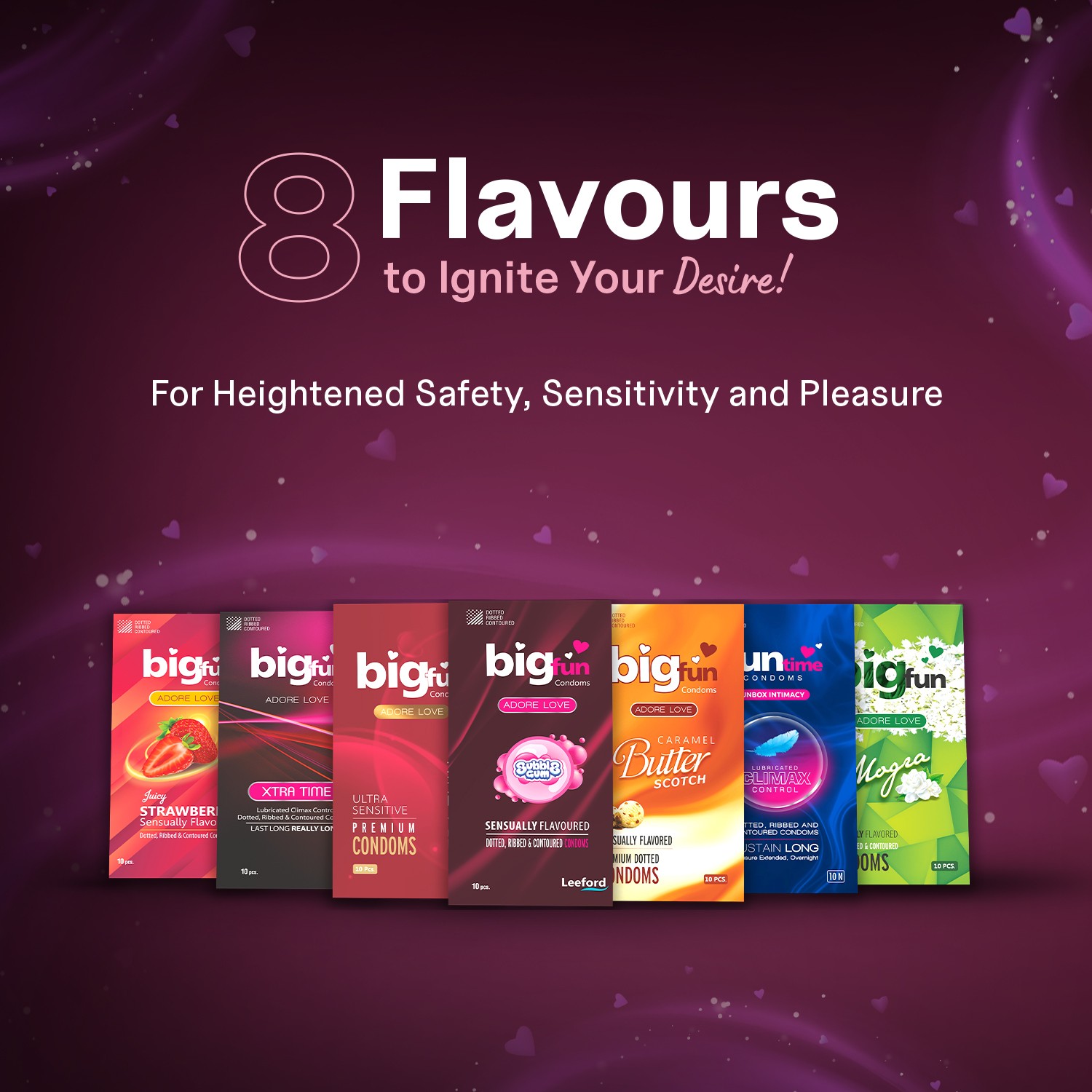 Bigfun Bubblegum Flavoured Condom Flavours