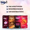 Bigfun Condom Pack Bubblegum Strawberry Chocolate Flavored and Extra Time Long Lasting