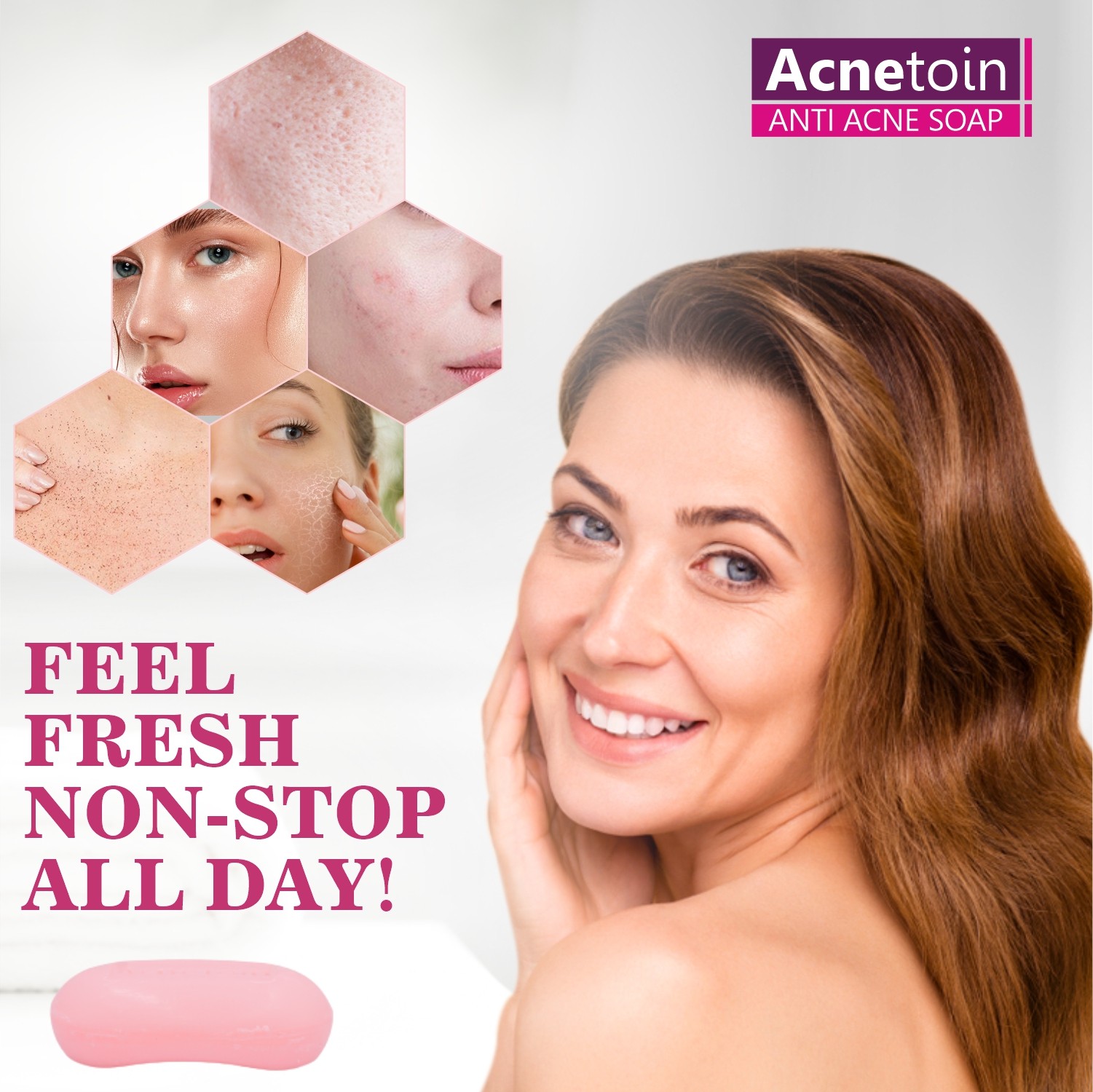 Acnetoin Anti Acne Soap For Oily and Brighter Skin Feel Fresh