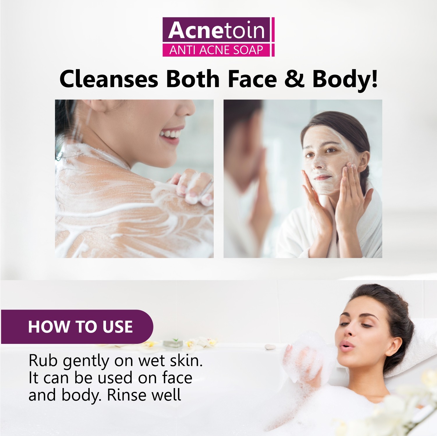 Acnetoin Anti Acne Soap For Oily and Brighter Skin How To Use