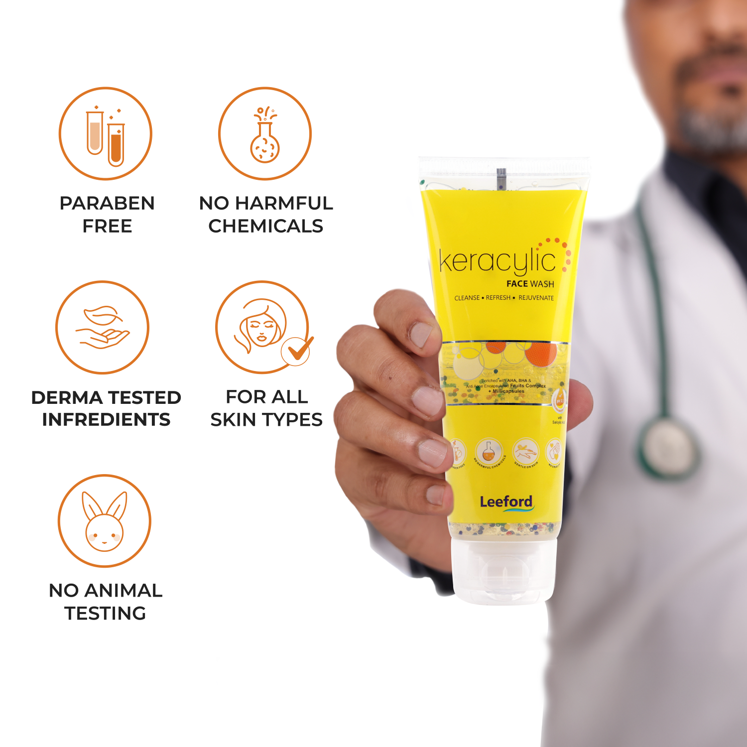 Keracylic Facewash - Active Beads parabens free