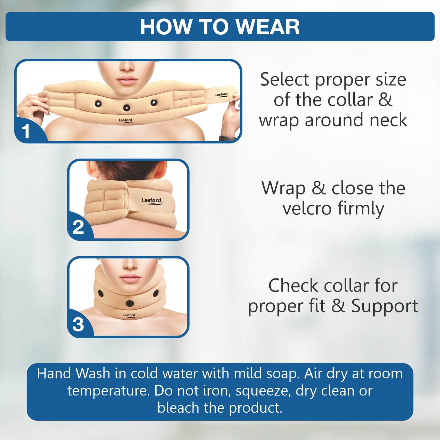 Leeford Soft Cervical Collar for Neck Support Neck Pain How To Wear