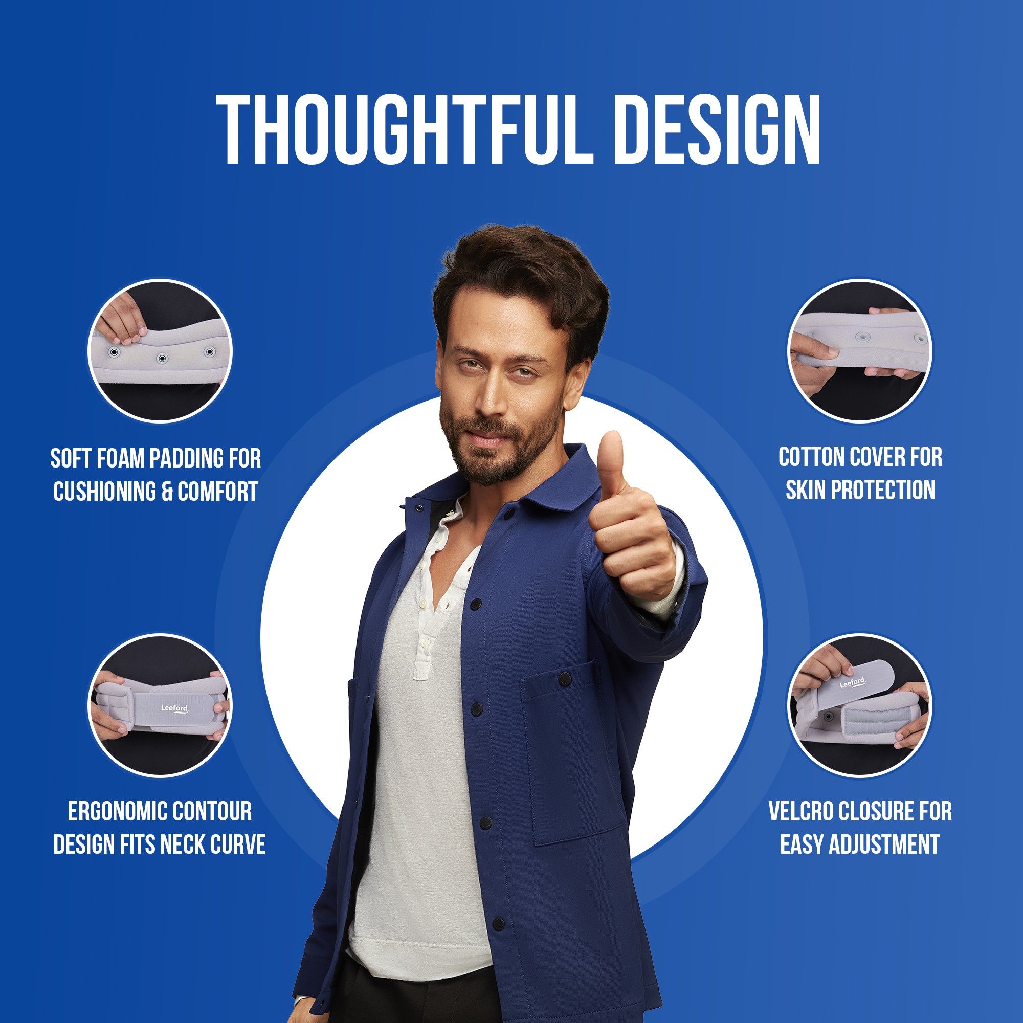 soft cervical collar with soft foam padding with cushioning n cotton cover for skin protection