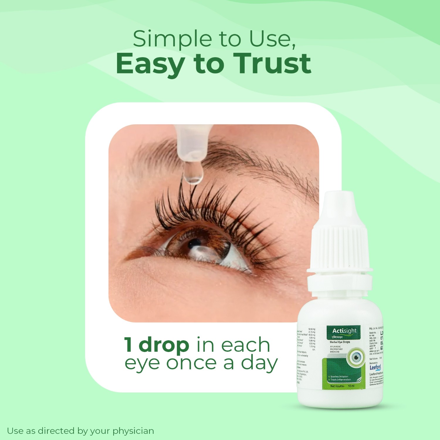 Actisight Herbal Eye Drops simple to use