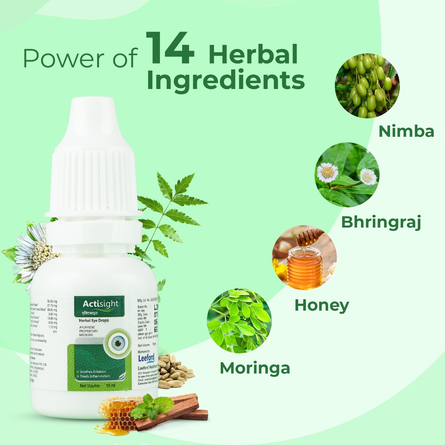 Actisight Herbal Eye Drops with fourteen herbal ingredients