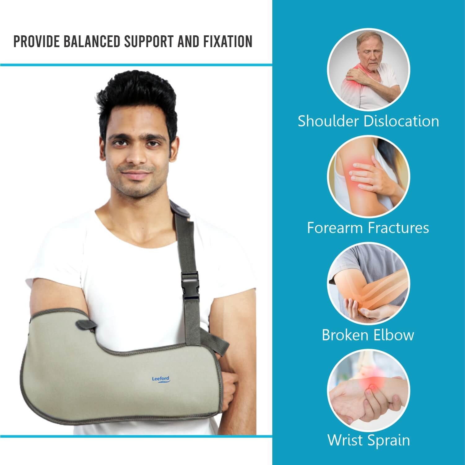 Leeford Pouch Arm Sling  Provide Balanced  Support