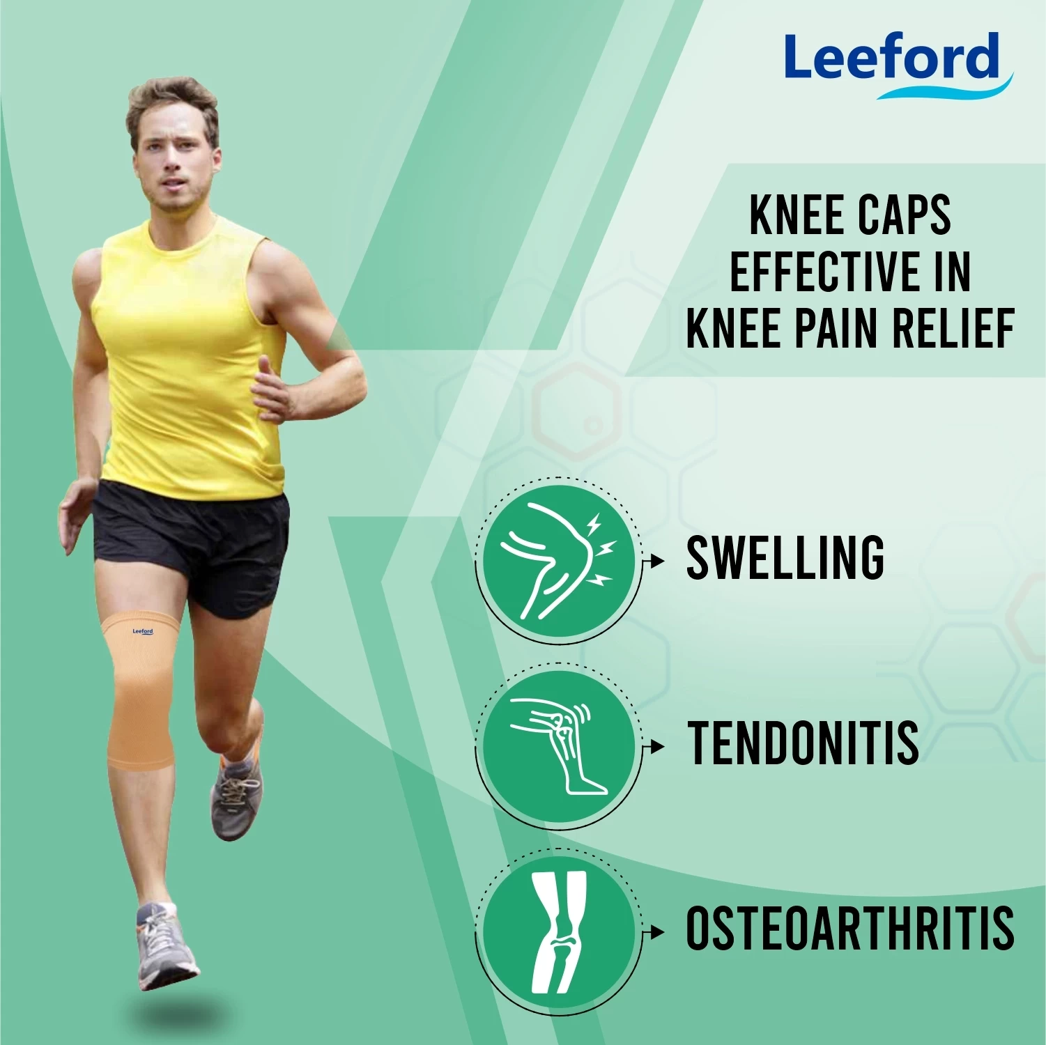 Leeford Knee Cap Beige Effective in Knee Pain Relief