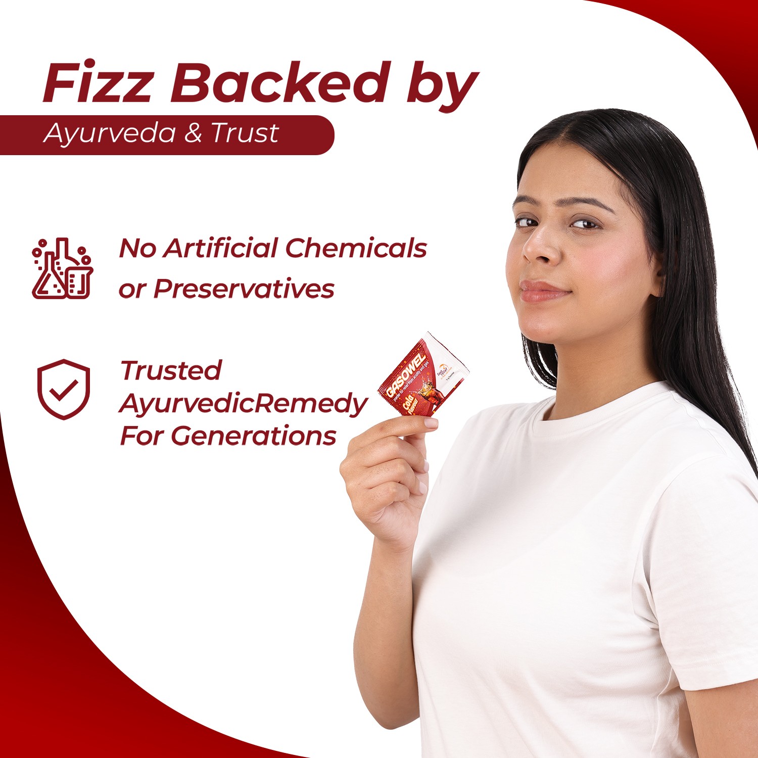 Gasowel cola flavor powder backed by ayurveda