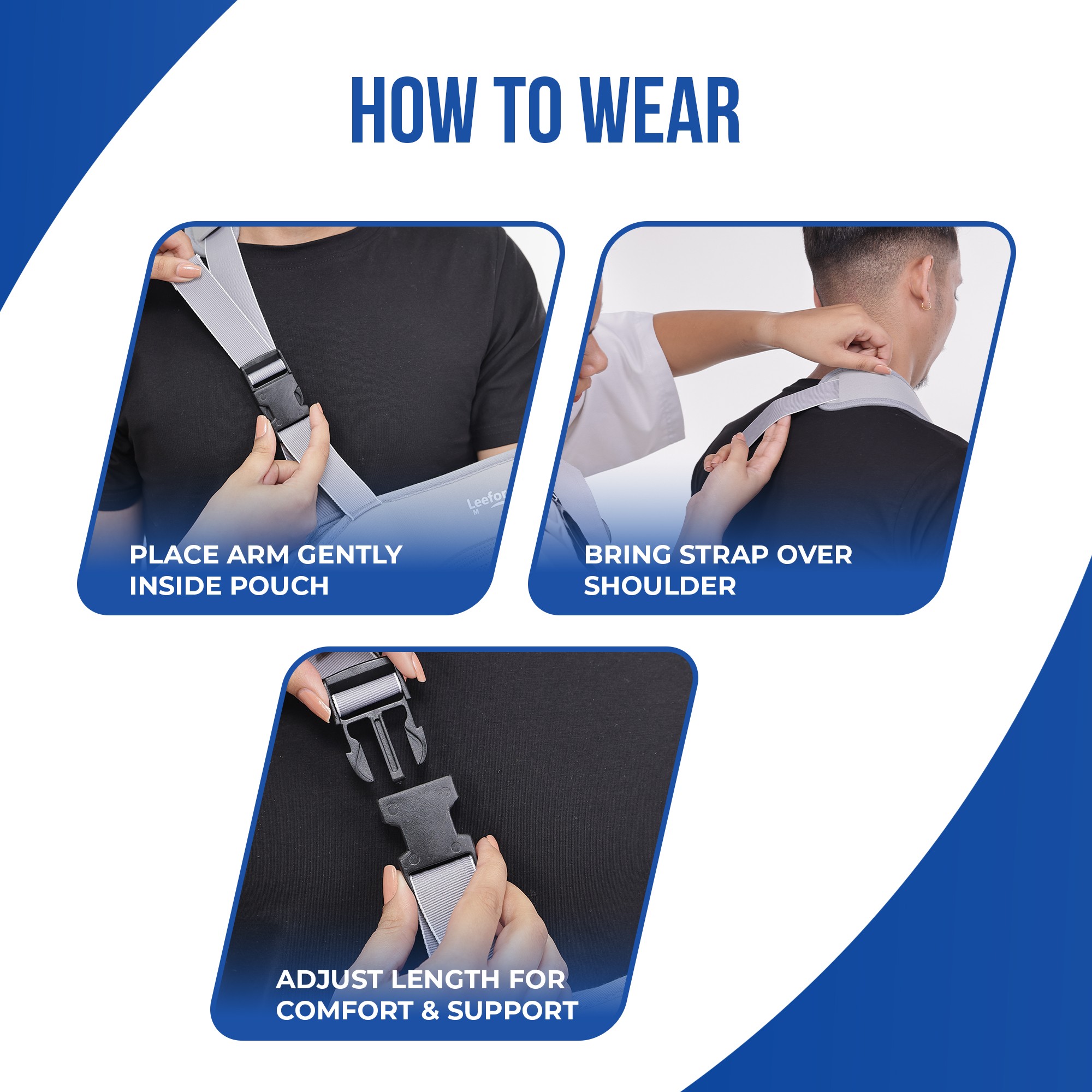 arm sling pouch how to wear step by step guide