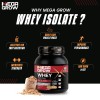 Megagrow Isolate Whey Protein Powder Cookies and Cream Flavor with Shaker Benefits
