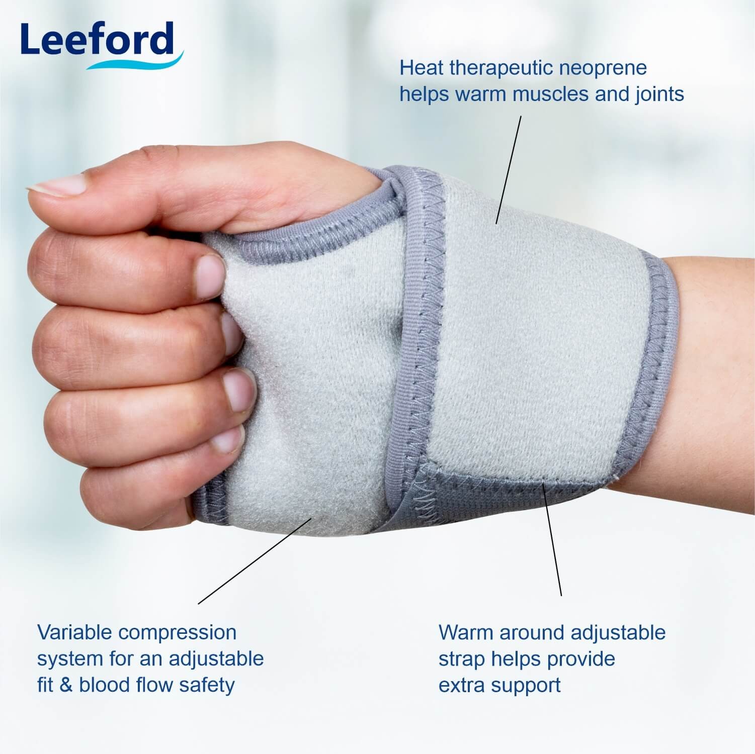 Leeford Wrist Brace Neoprene with Thumb Support Unisex All Features