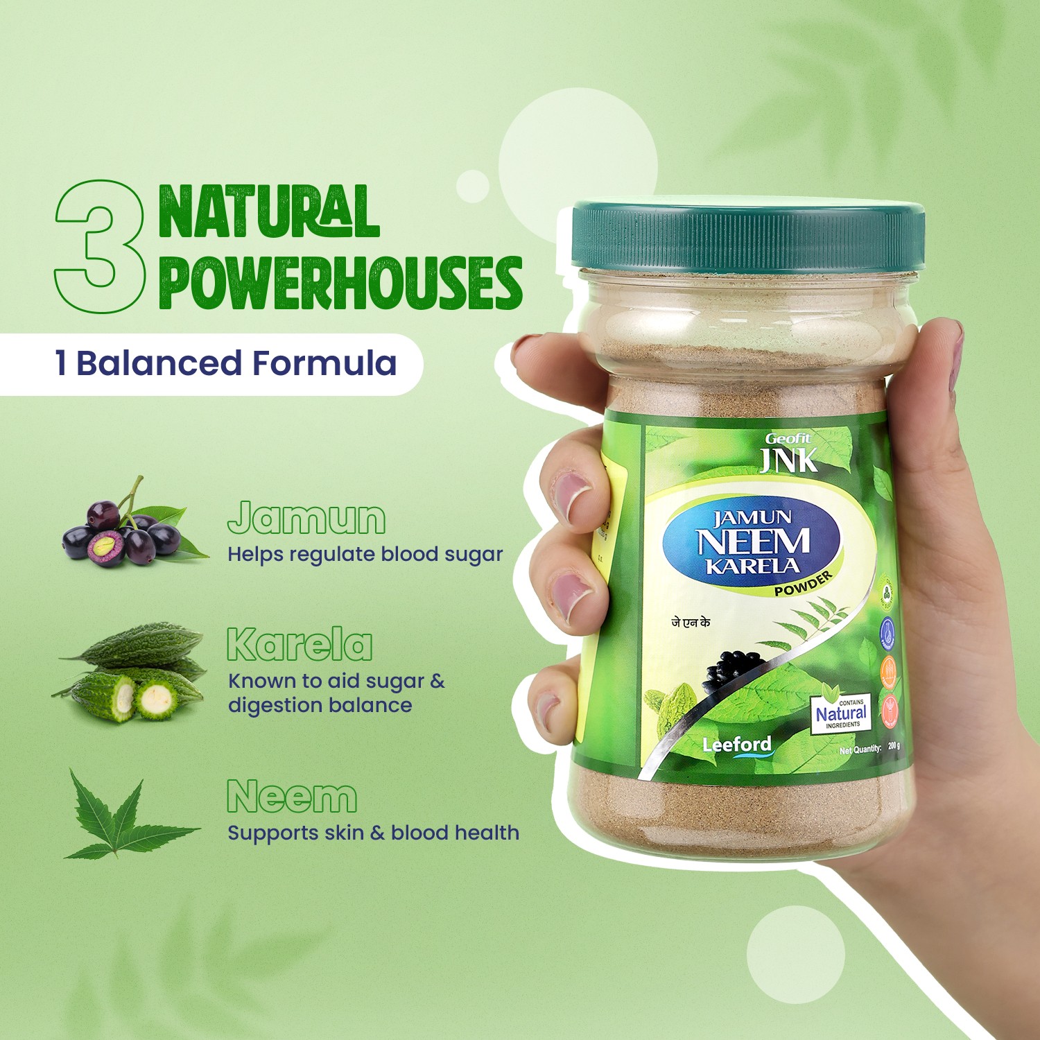 Geofit Jamun Neem Karela Powder natural powerhouse