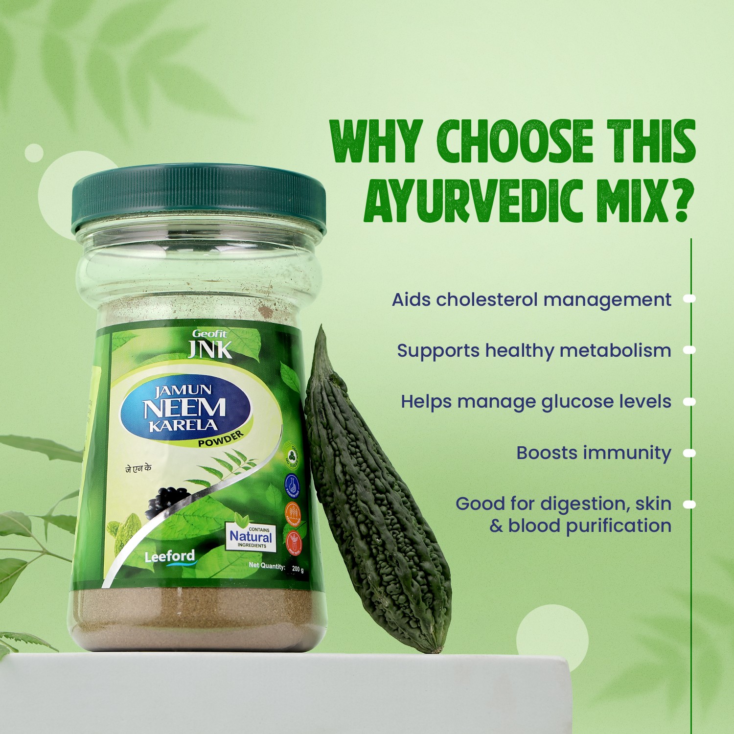 Geofit Jamun Neem Karela Powder benefits