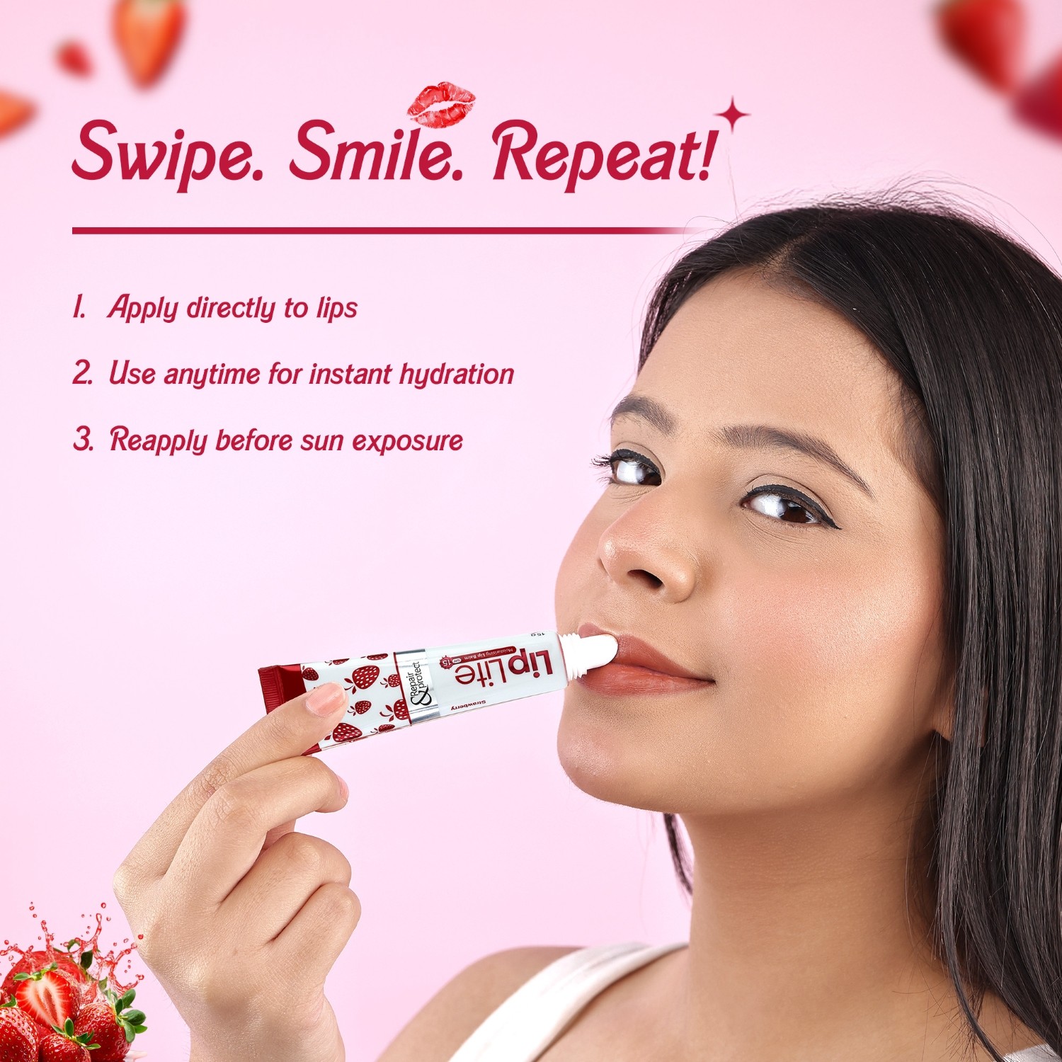 Leeford Lip Lite Lip Balm with SPF15 Strawberry Flavor How To Use