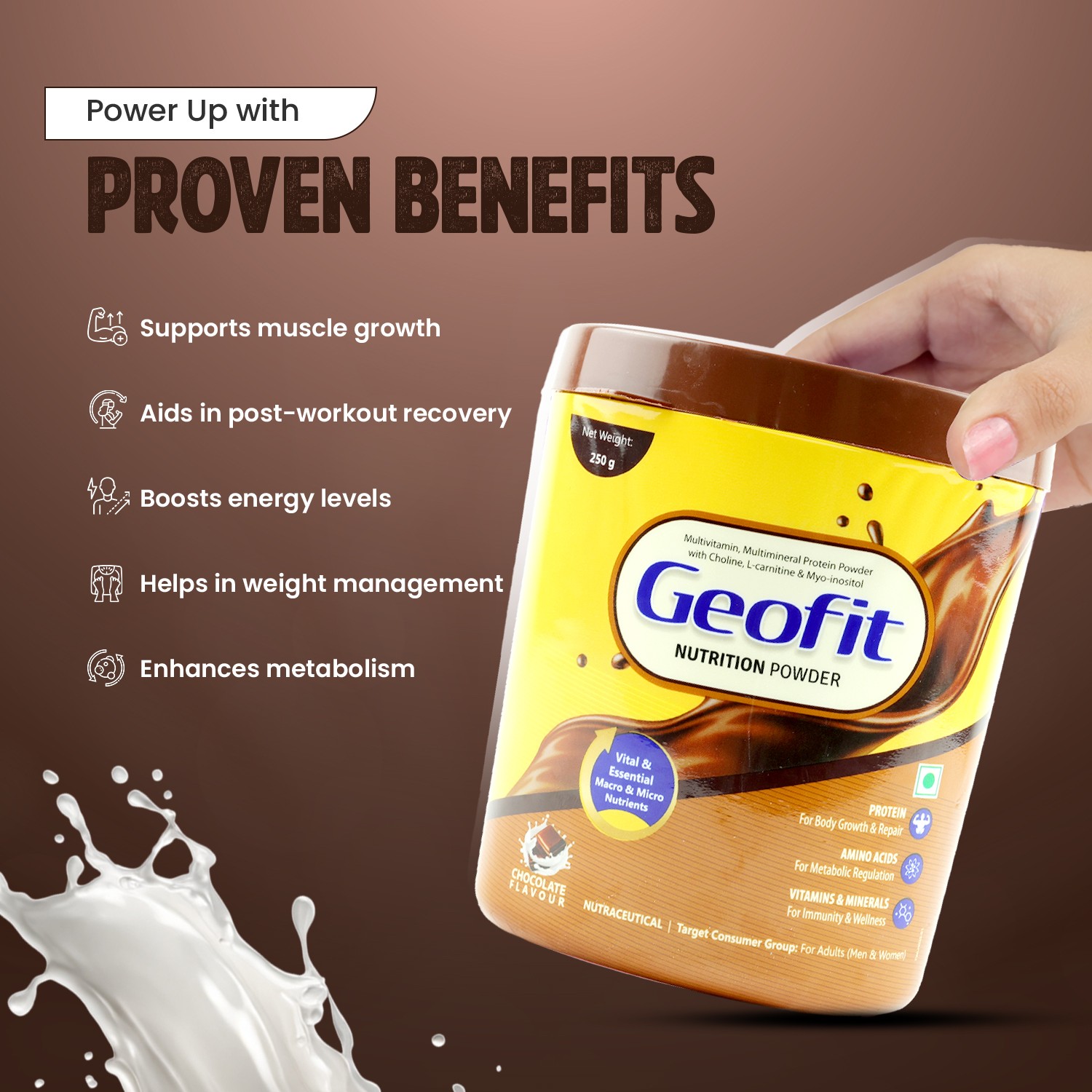 Geofit Chocolate Protein Powder benefits