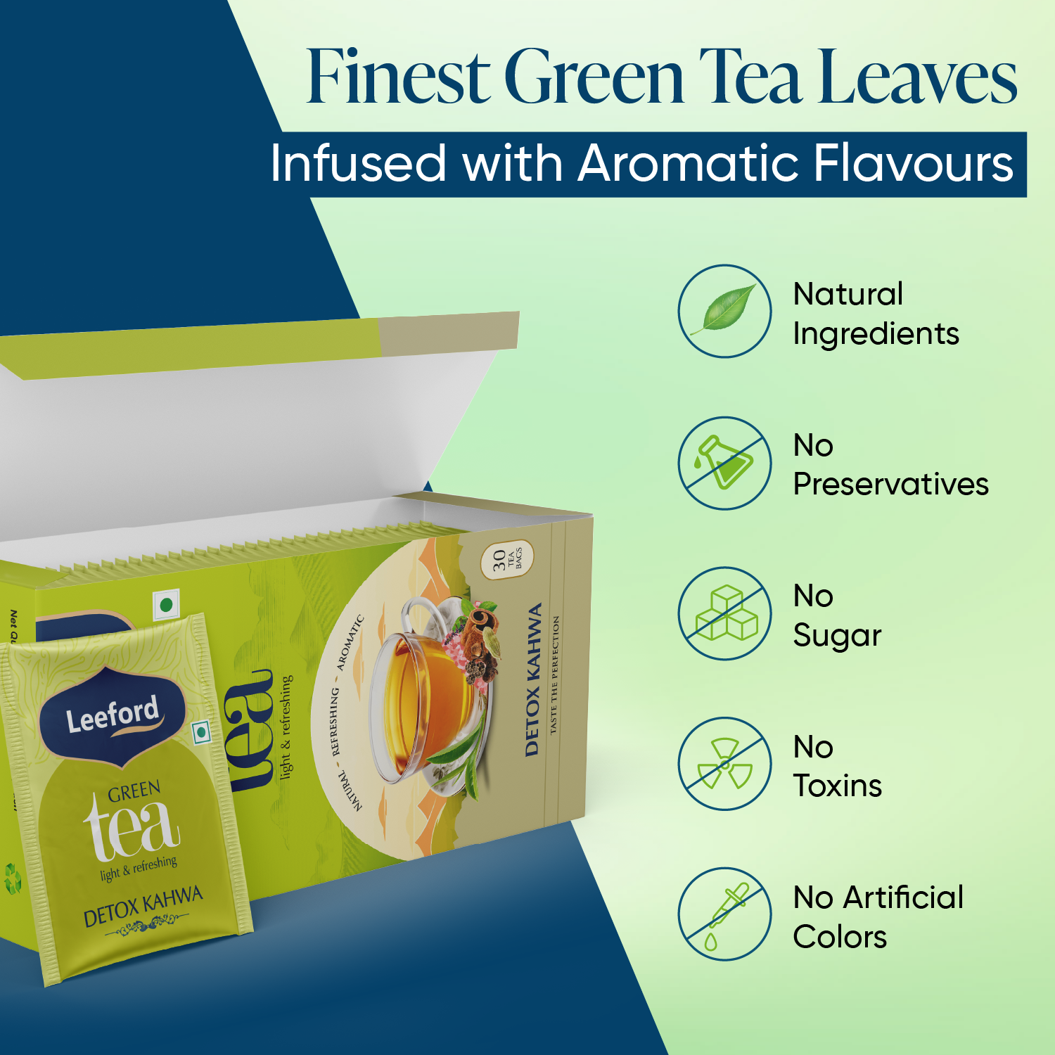 Leeford Green Tea Detox Kahwa no sugar