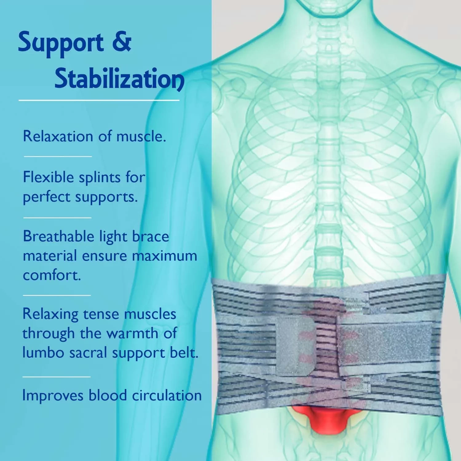 Leeford Lumbo Sacral Belt Blue Benefits