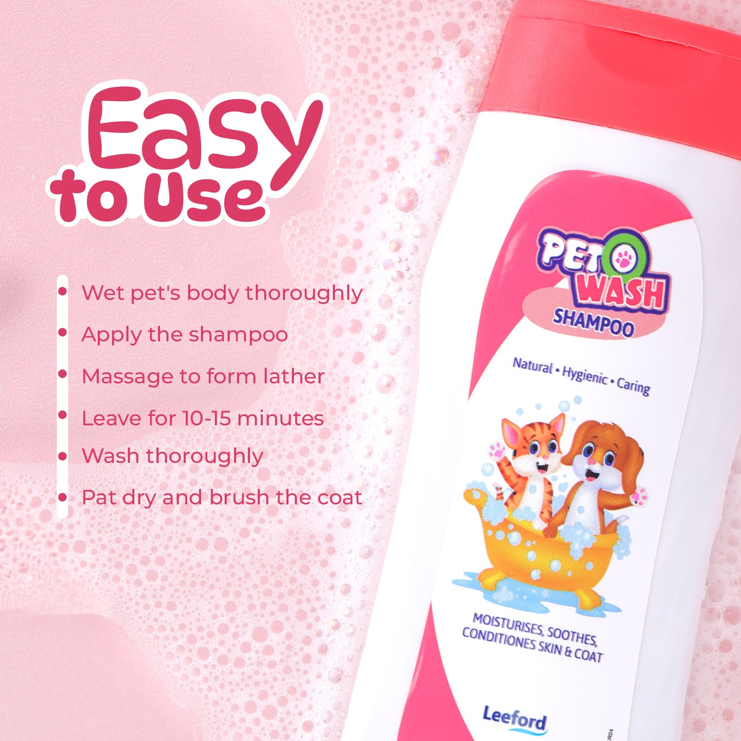 Pet O Wash Dog and Cat Shampoo easy to use