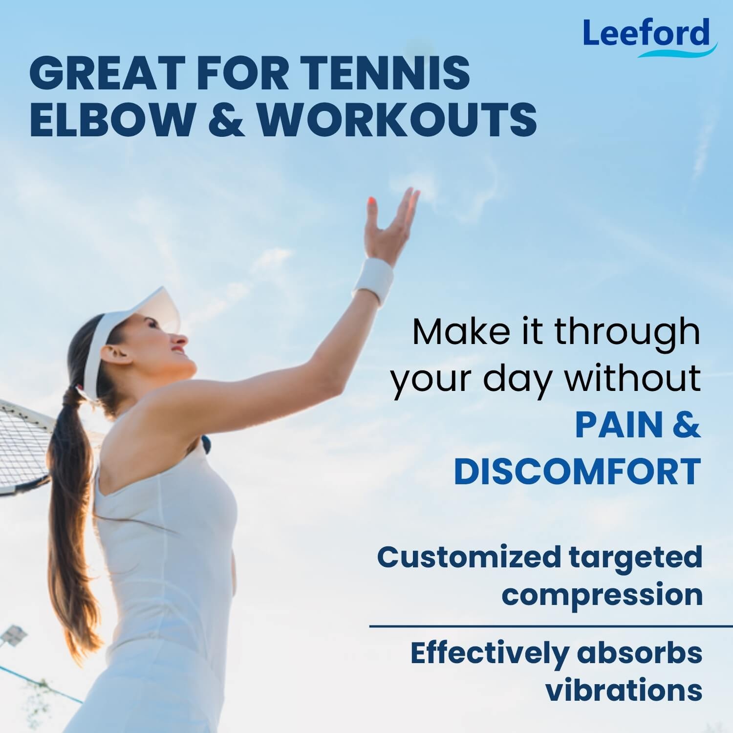 Leeford Tennis Elbow Support for Pain Relief  Great For Tennis Elbow