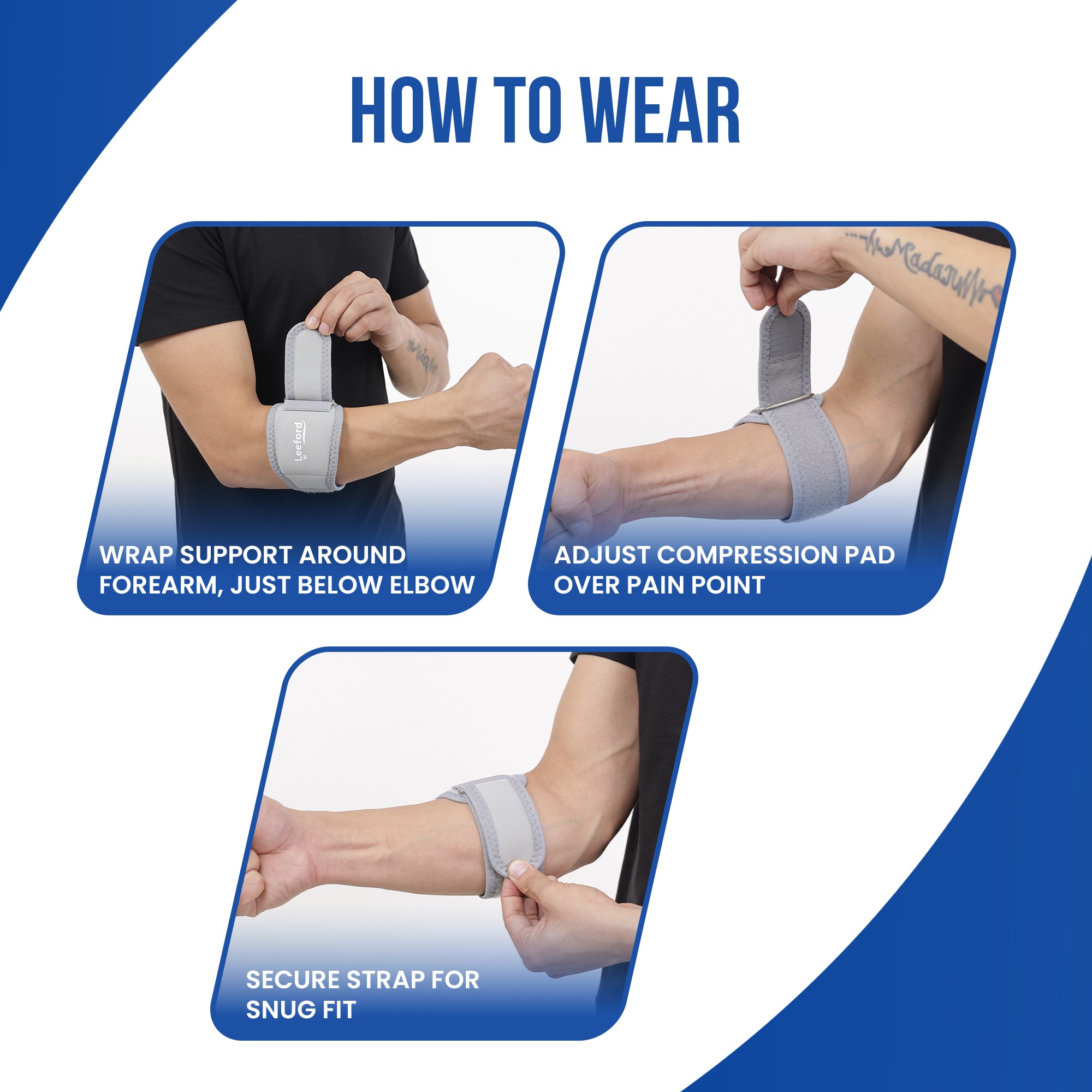 tennis elbow brace step by step how to wear guide