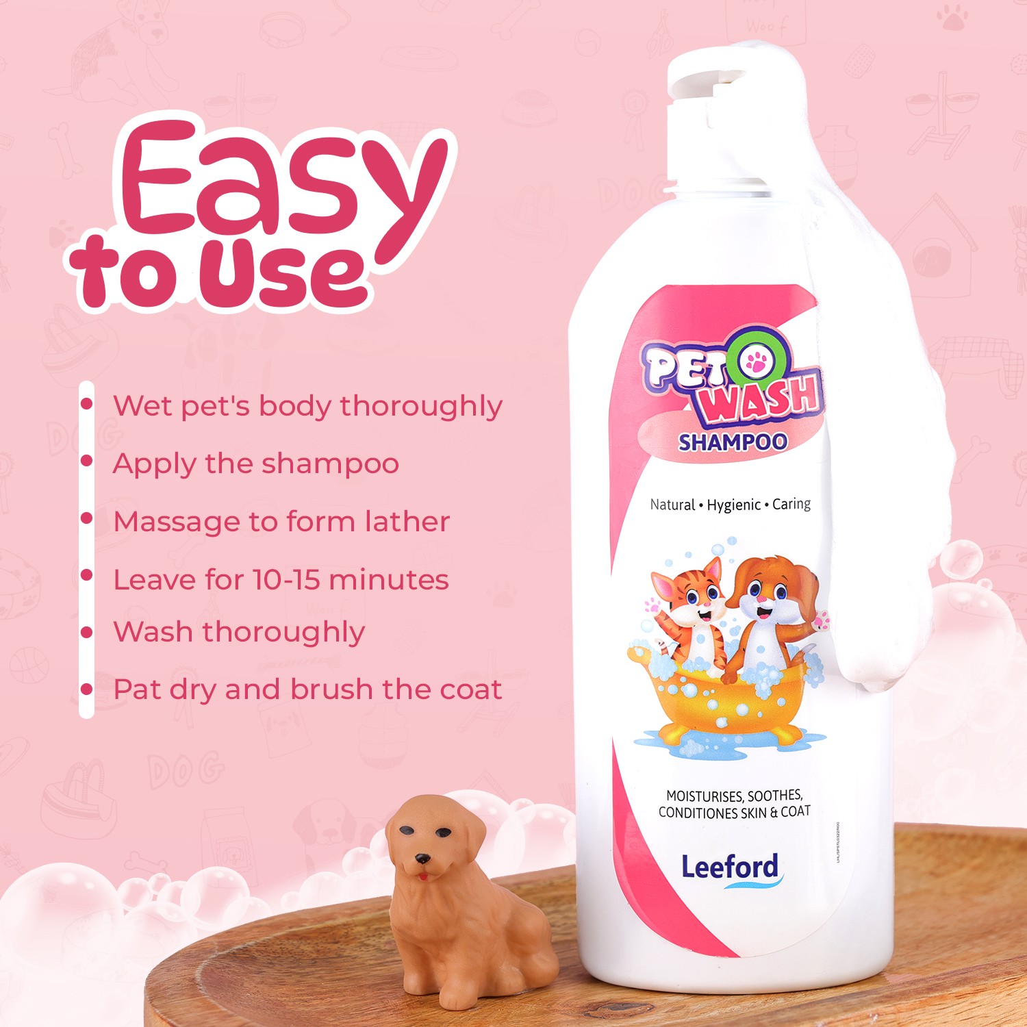 Pet O Wash 500 ml Pet Shampoo – Gentle, Soothing Wash for Dogs & Cats