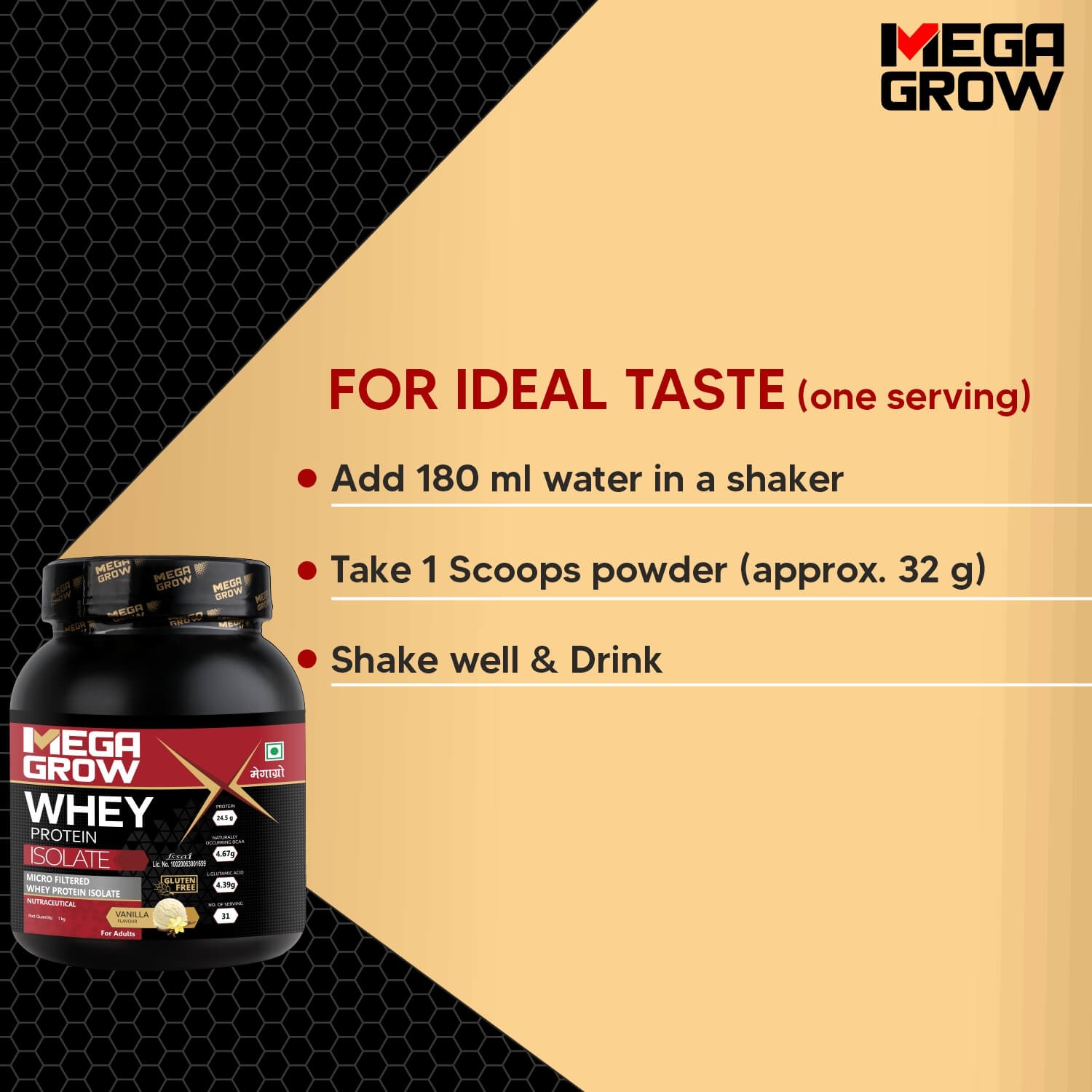 Megagrow Isolate Whey Protein Powder Vanilla Flavored  How To Consume